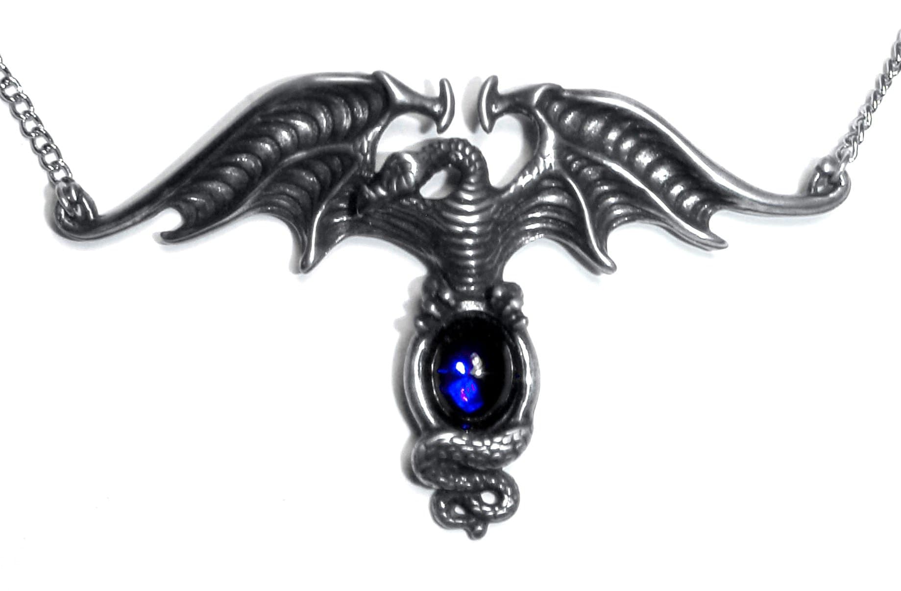 Liberty Dragon Pendant with Blue Crystal
