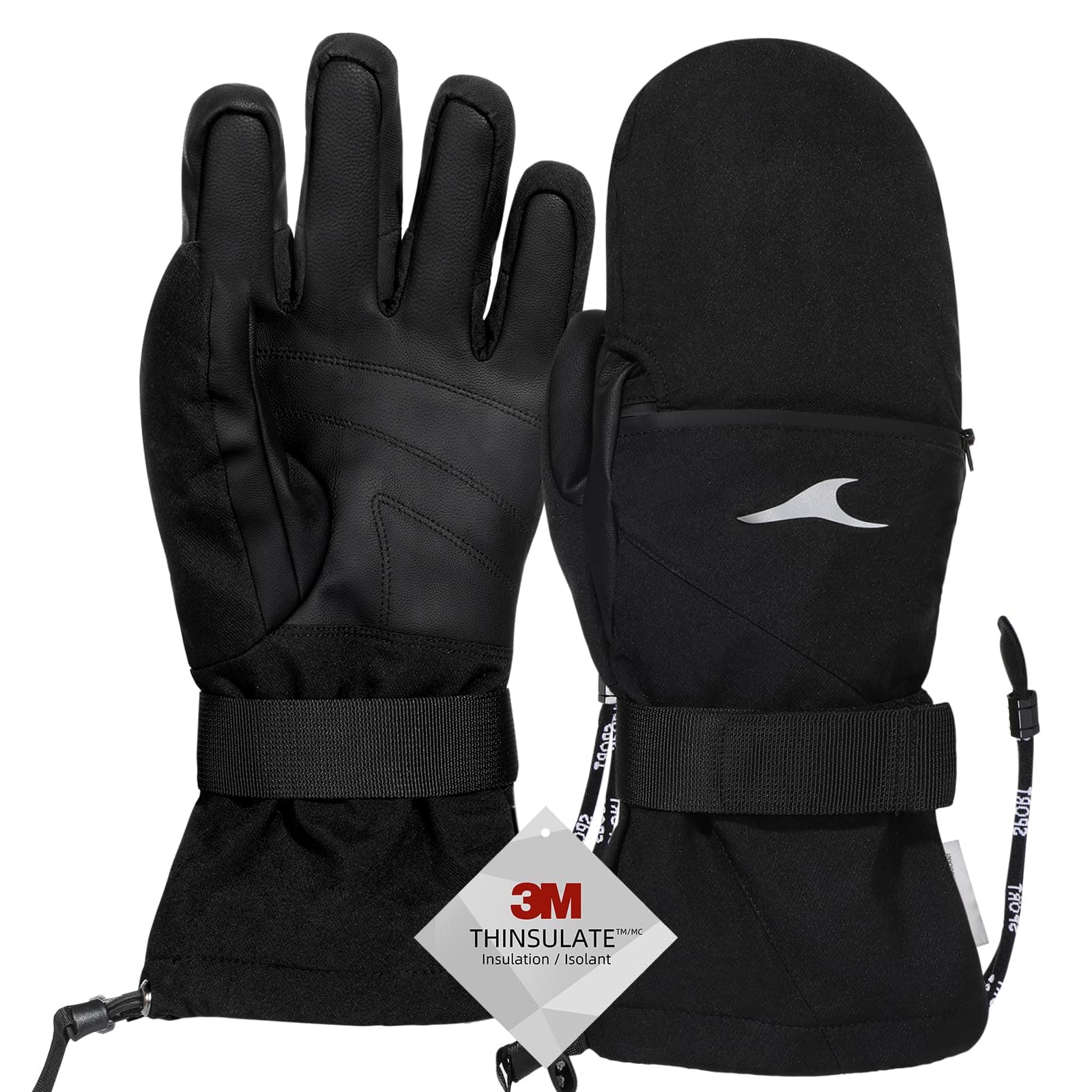 Achiou Ski Gloves,Winter Cold Weather Gloves for Men Women,Waterproof Touchscreen Snow Mittens