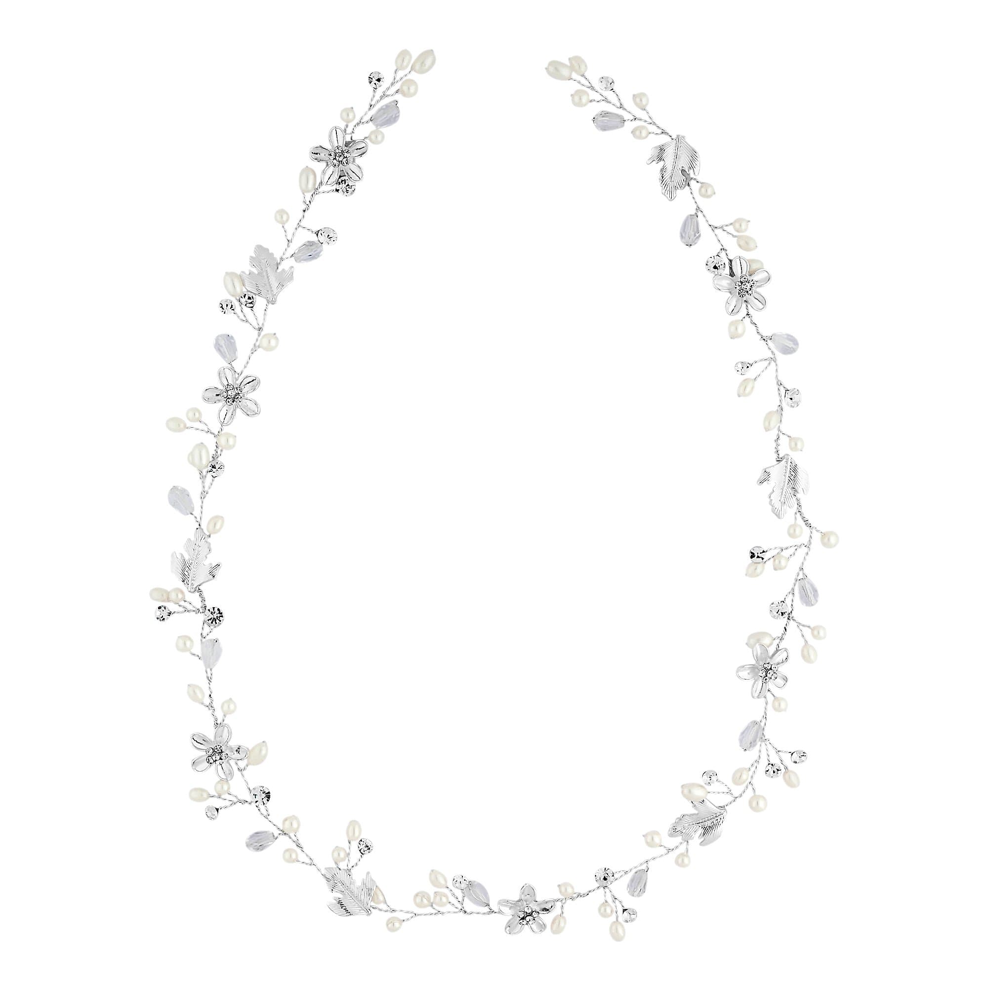 Jon Richard Women's Pearl And Crystal Long Hair Vine