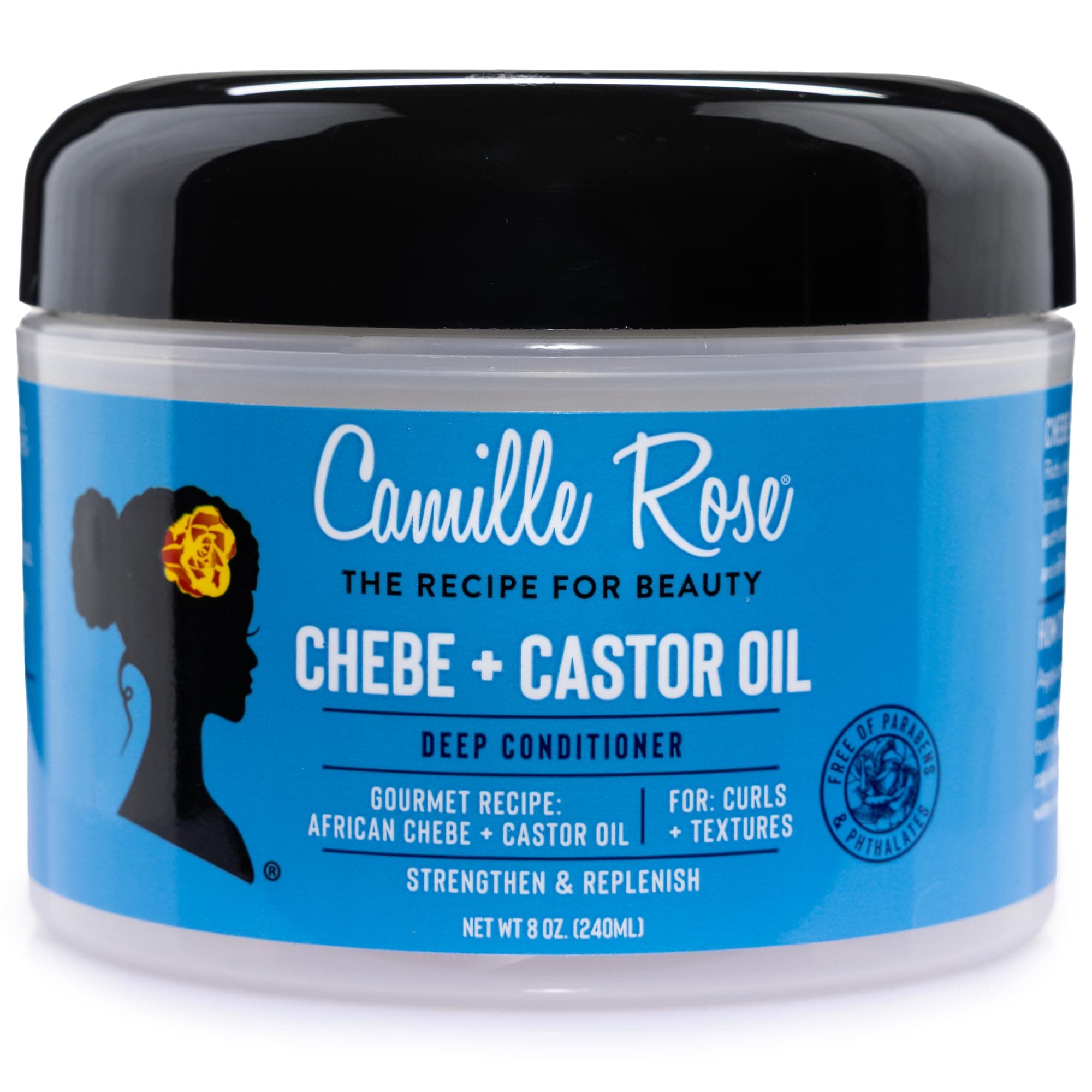 Black Castor Oil & Chebe Deep Conditioner | 8 oz | Intense Strengthening | Repairs Damage, Detangles & Reduces Hair Breakage