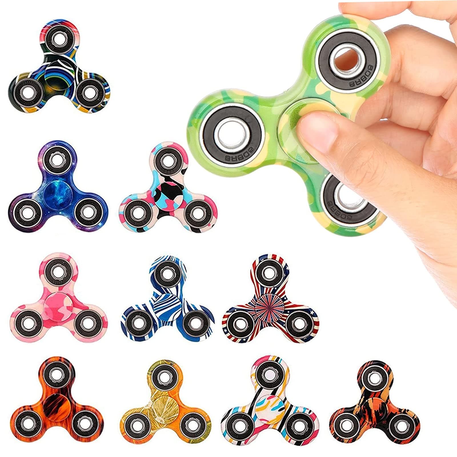 SCIONE 12 Pack Fidget Spinner Toy, Finger Spinner Fidget Pack-Anxiety Toys Stress Relief Reducer- Party Favors for Kids/Adults Birthday Party Favor Goodie Bag Stuffers Classroom Prizes