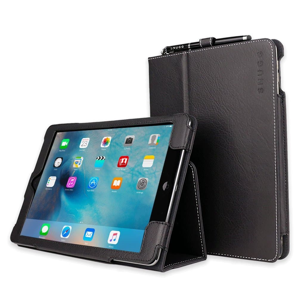 Snugg iPad Air 2 Case - Black Leather Smart Case Cover Apple iPad Air 2 Black
