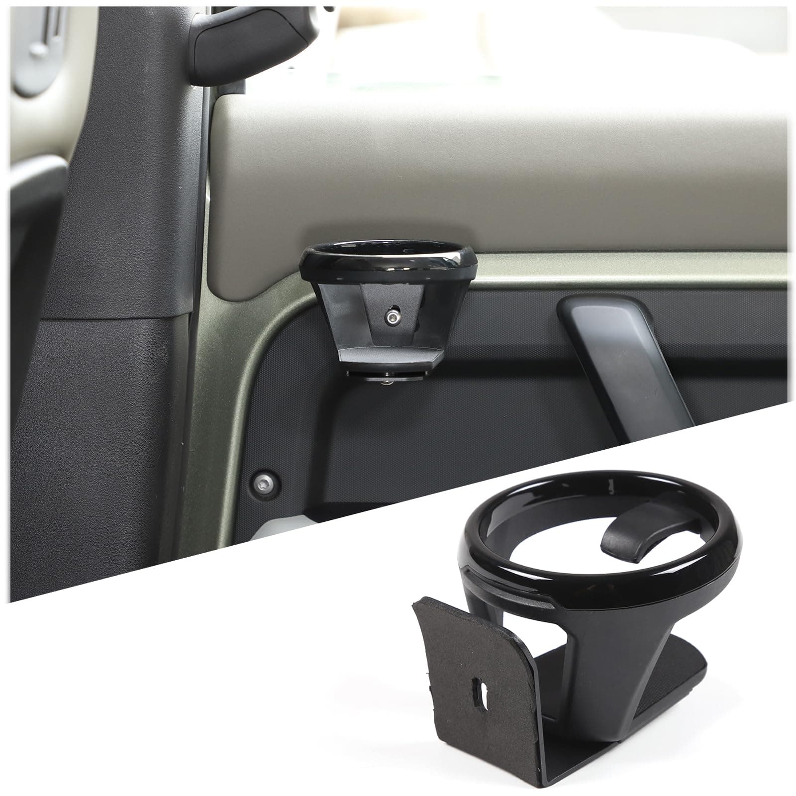 Car Front Rear Door Cup Holder, Expander Drink Holder Water Cup Holder Compatible with Land Rover Defender 90 110 130 2020 2021 2022 2023 2024 2025 (Black)