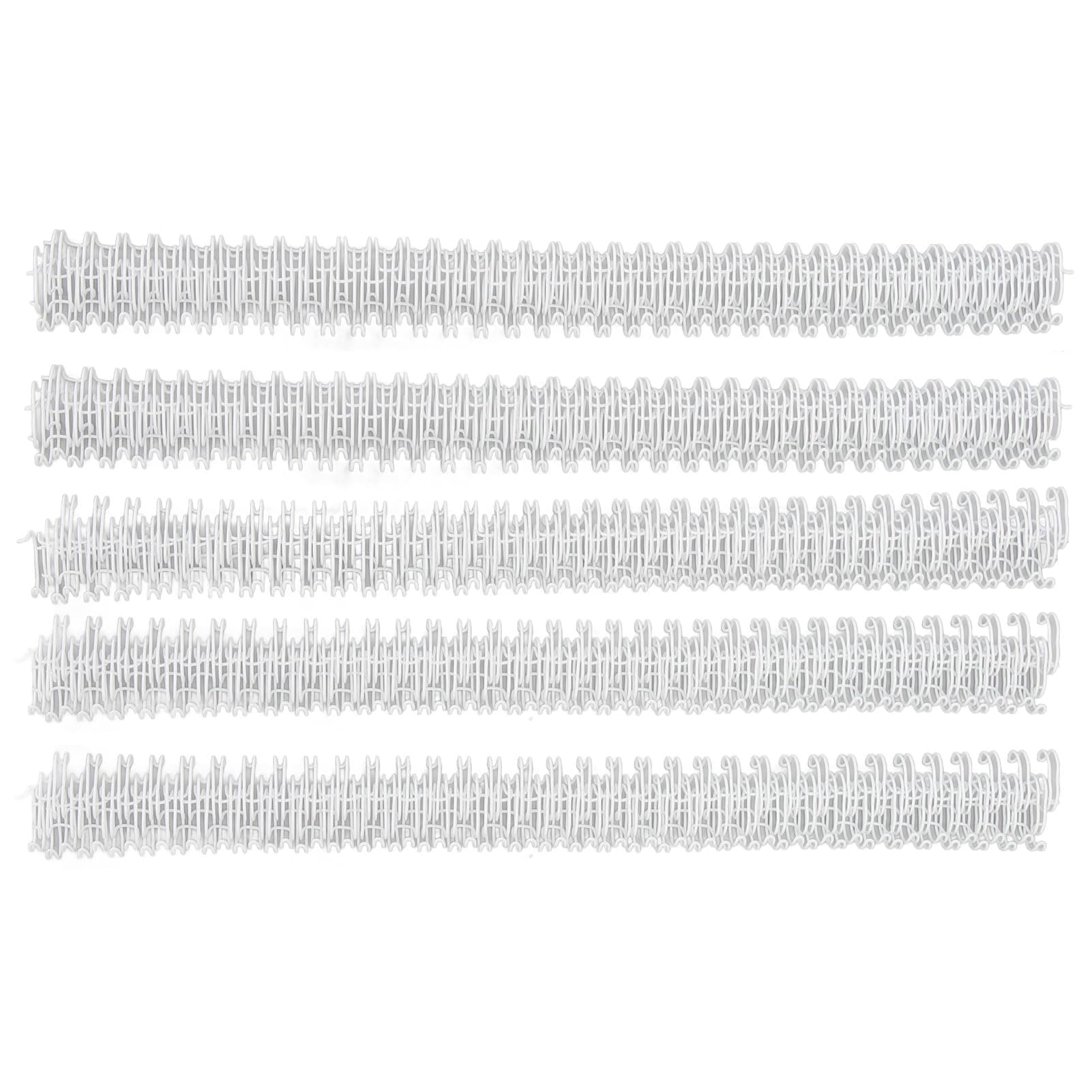 Cryfokt 100Pcs Double Loop Wire Binding Spine, 60 Sheet Capacity, 3:1 Pitch Double Spiral Binding Ring Coil, 9.5mm Diameter, Book Cinch Binding Machine Wire for A4 Paper (White)