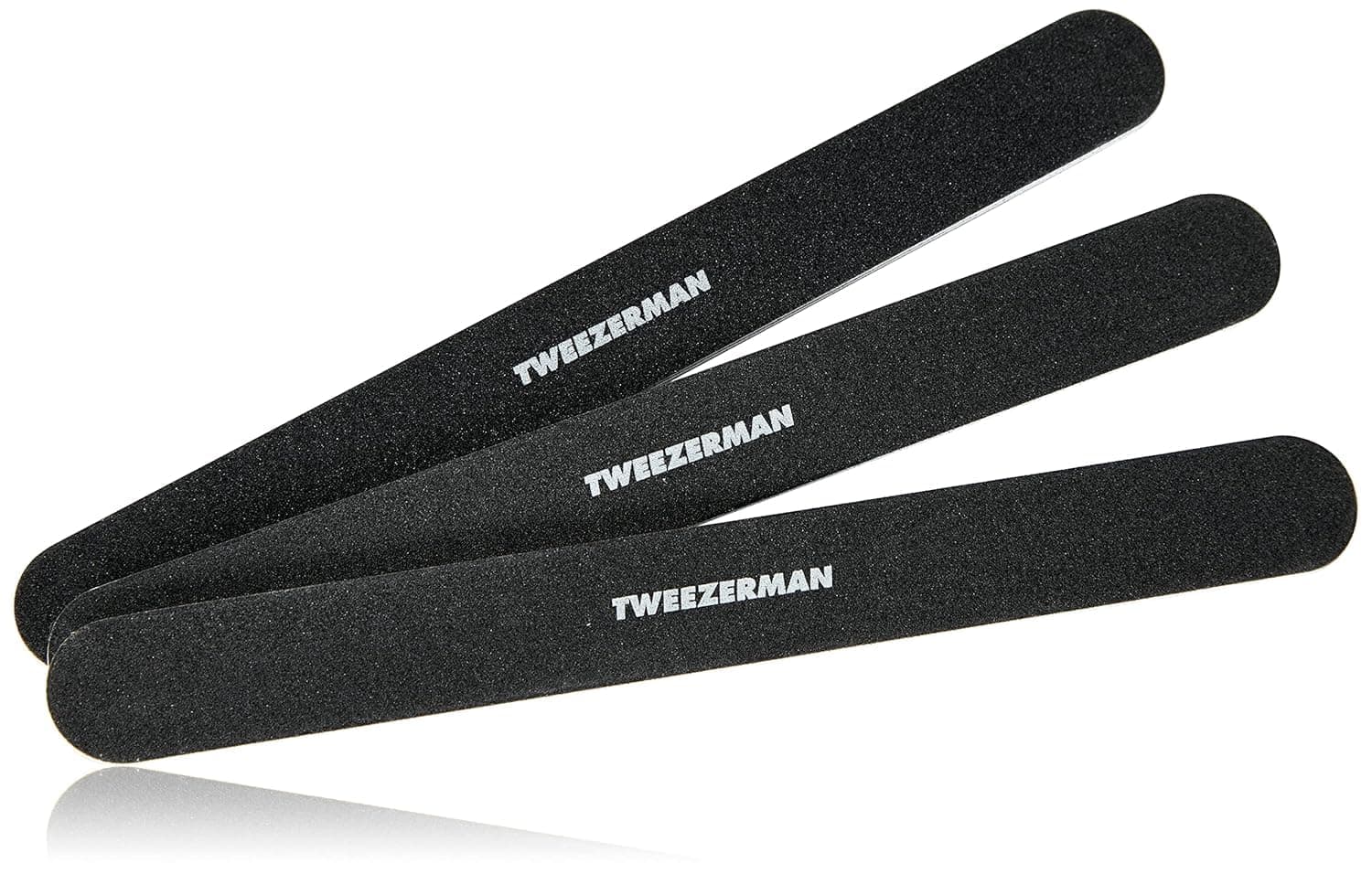 Tweezerman Professional Nail Files, Black Files for Acrylic and Natural Nails, (Pack of 3)