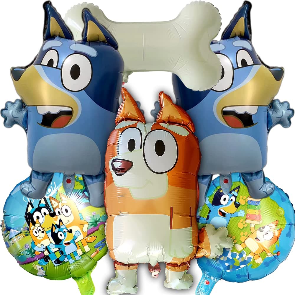 6PC DOG PAWTY FOIL BALLOONS BALLOON PARTY PARTY SUPPLIES FAVOR DECORATIONS DECOR THEME IDEA FUN CELEBRATION HAPPY BIRTHDAY FAVOR GIFT CENTERPIECE DANCE VIDEO GAME MUSIC