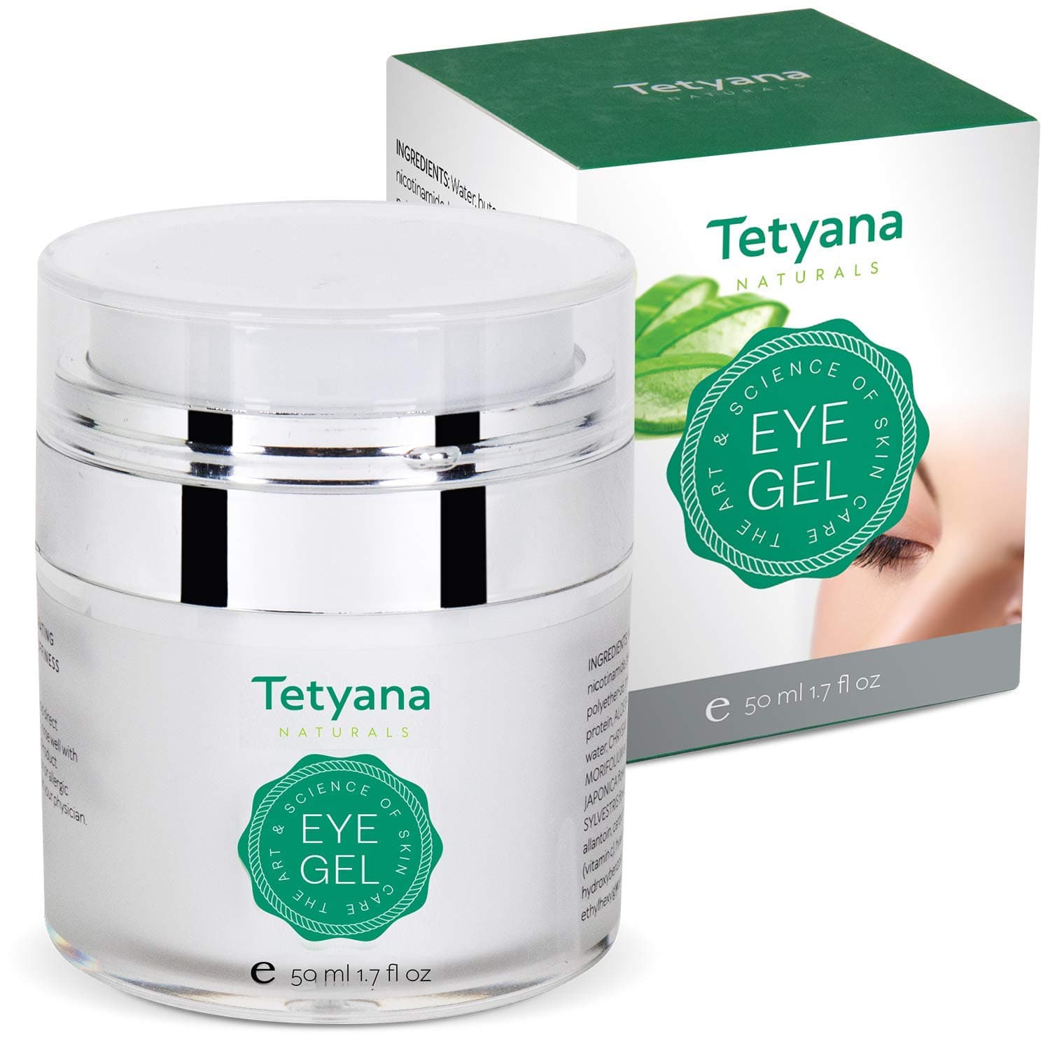 Tetyana naturals Eye Gel with Allantoin, Hyaluronic acid for Puffiness, Wrinkles, Dark Circles (50ml)