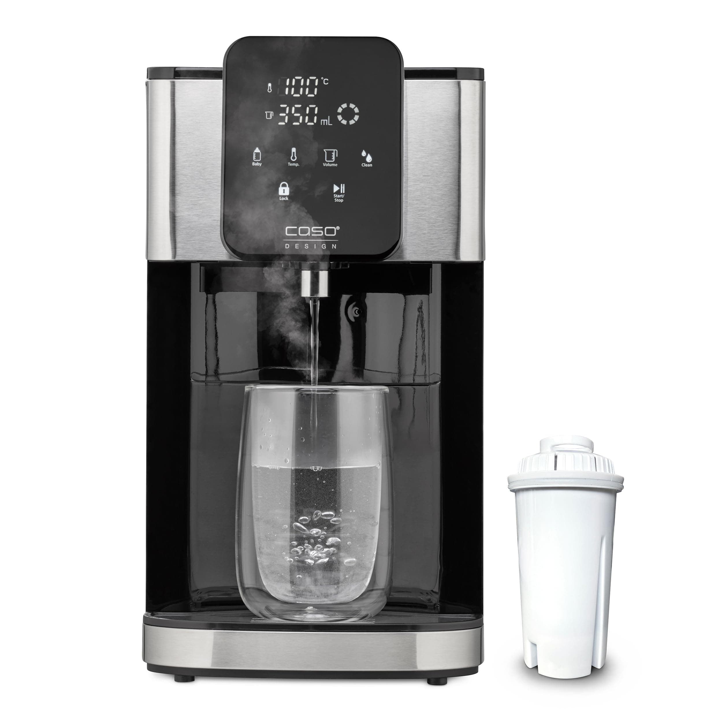 CASO HW 1660 Turbo XL Hot Water Dispenser for Home | 4L Instant Hot Water Dispenser with Filter for Hot Drinks | One Cup Boiling Water Dispenser | Filtered Water Dispenser | Baby Formula Mode