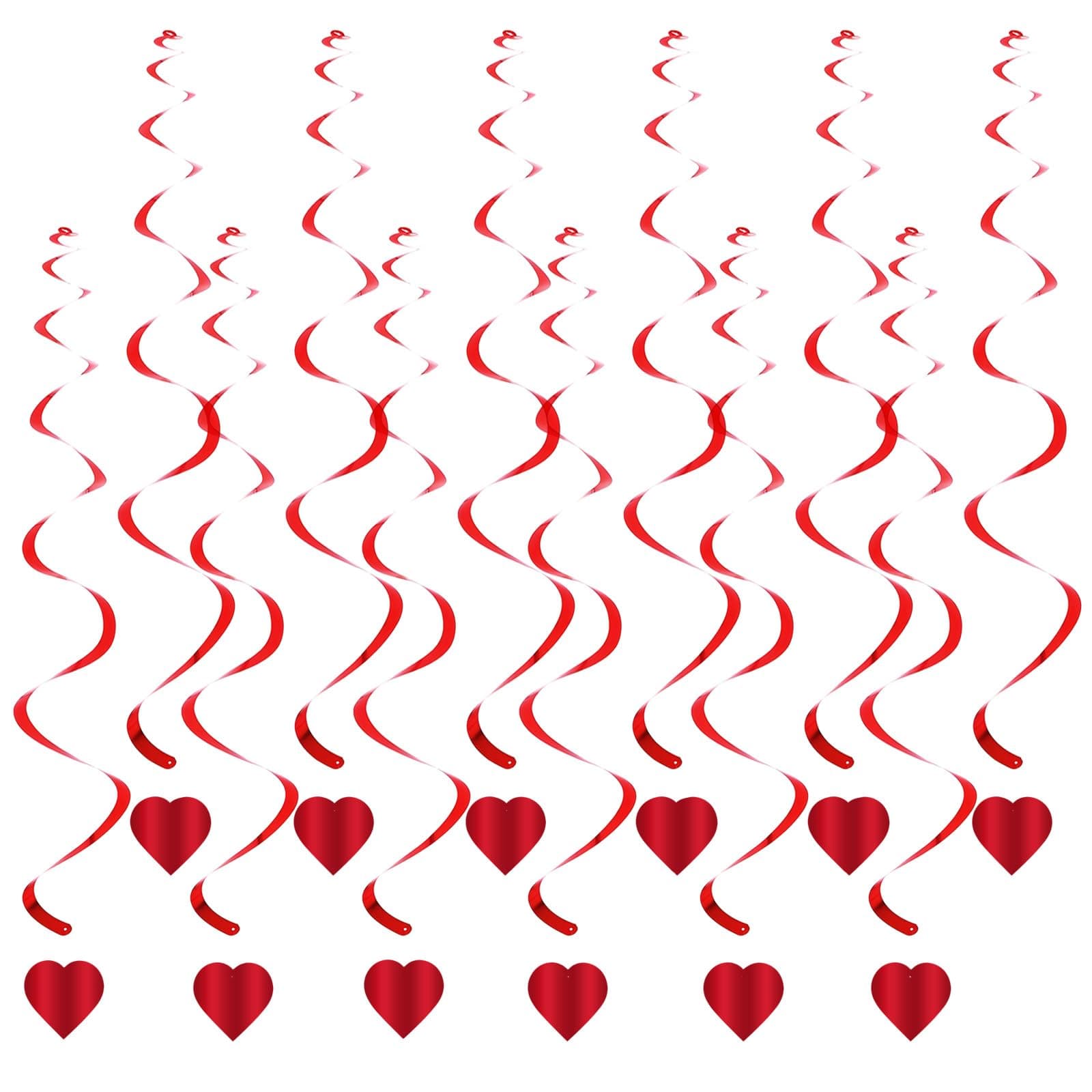 Valentines Decorations, 12PCS Heart Valentines Day Decorations, Love Heart Decorations for Valentine's Party, Anniversary, Wedding Single Party, Galantiens Decorations