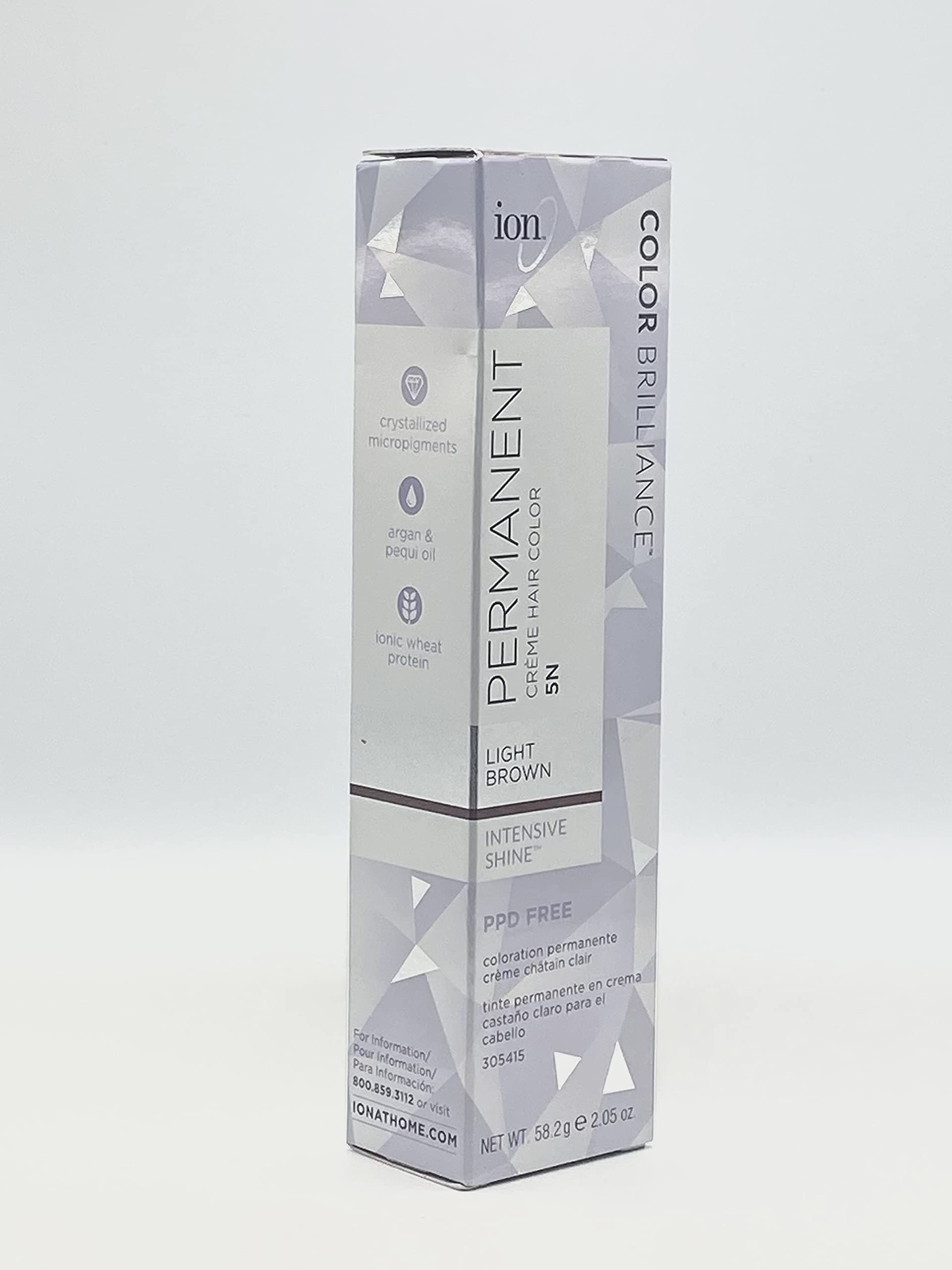 Permanent Creme Hair Color 5N Light Brown, Vegan, Cruelty Free, PPD Free, 100% Gray Coverage, Long Lasting, Fade Resistant Color, 2.05 oz