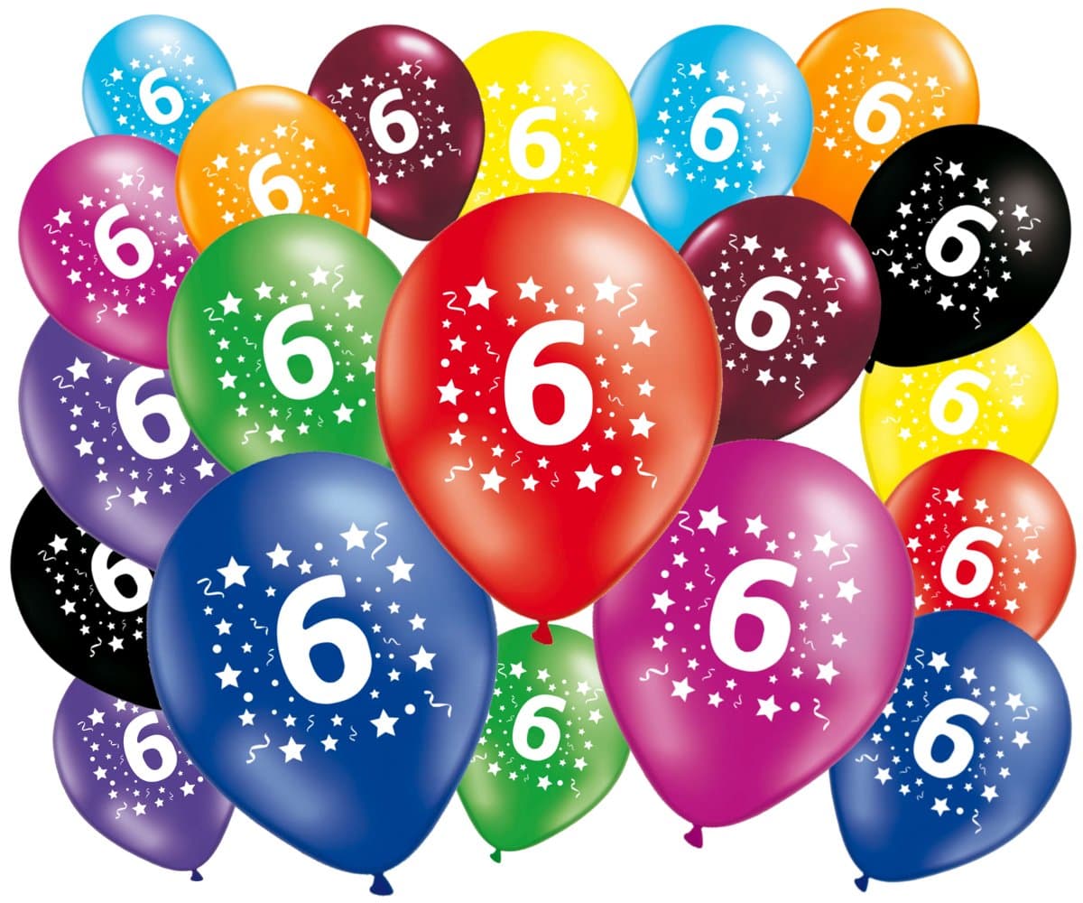 Fabsud Birthday Balloons 6 Years – Pack of 20 Balloons 6