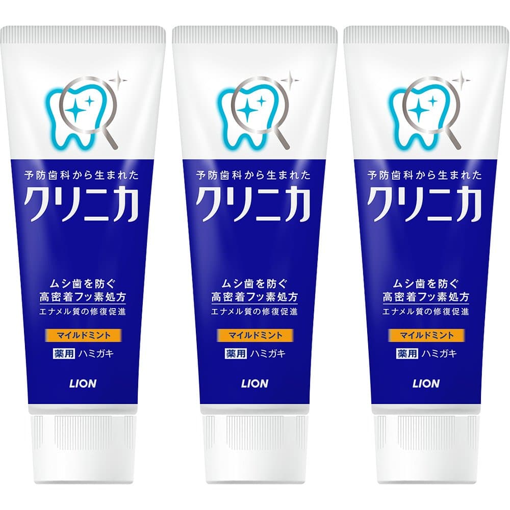 Japanese best seller No.1 toothpaste Clinica Lion Mild Mint Vertical 130g 3-packs