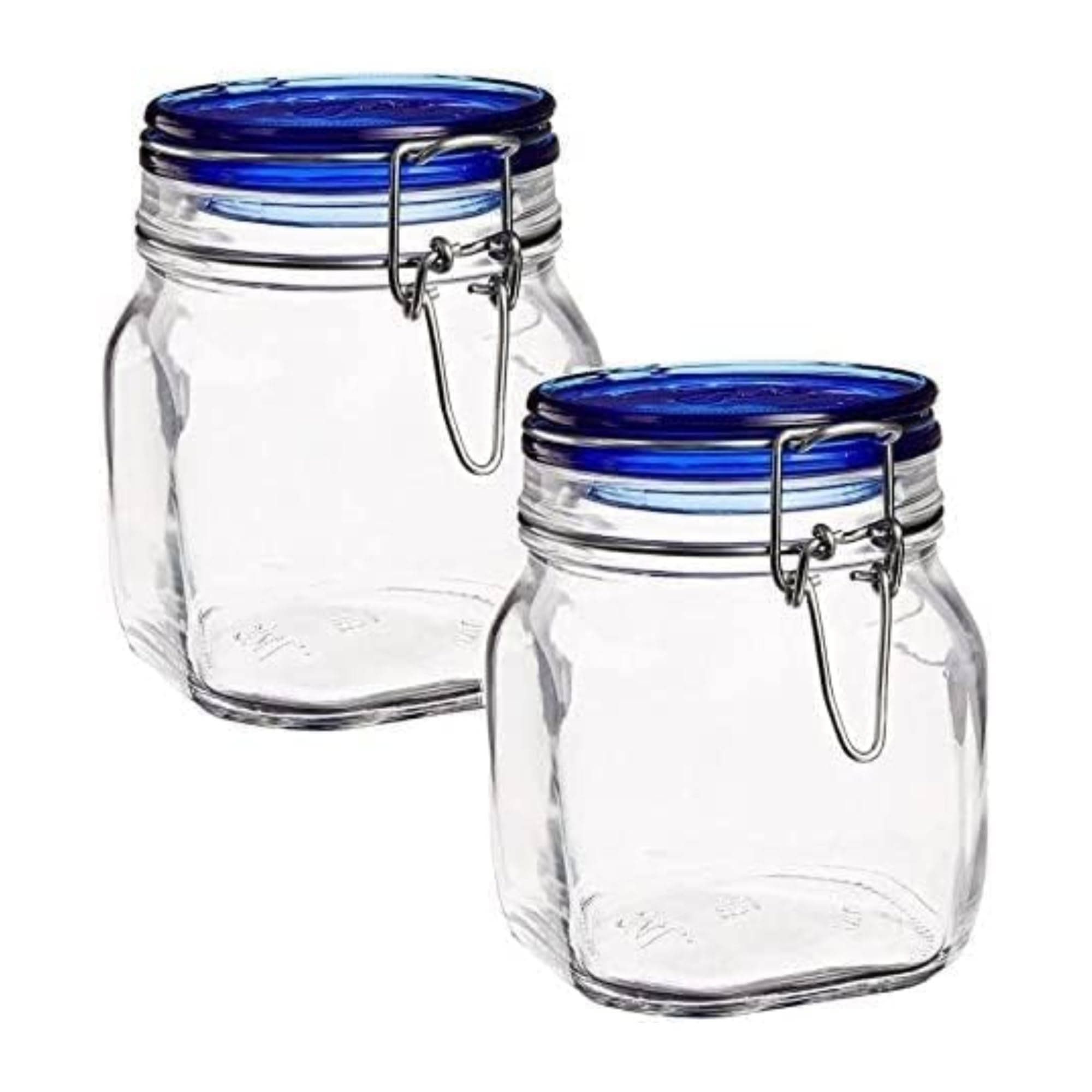 Fido Collection, 2 Pack, 25¼ Oz. Food Storage Glass Jars, Airtight Rubber Seal & Glass Lid, With Stainless Wire Clamp, Made In Italy.