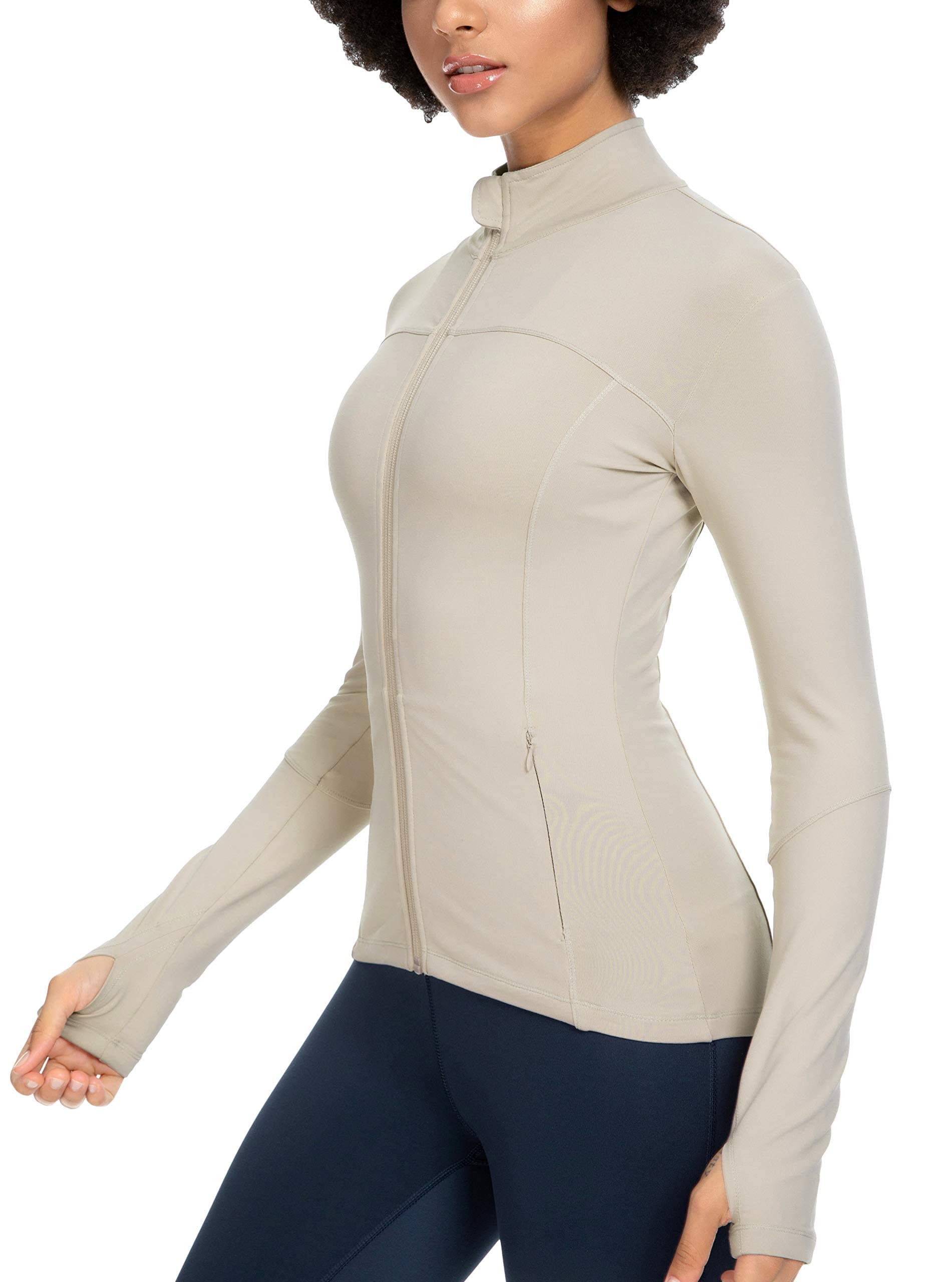 QUEENIEKE Womens Running Jackets Athletic Workout Scrub Jacket Track Full Zip Up Gym for Women Yoga Top