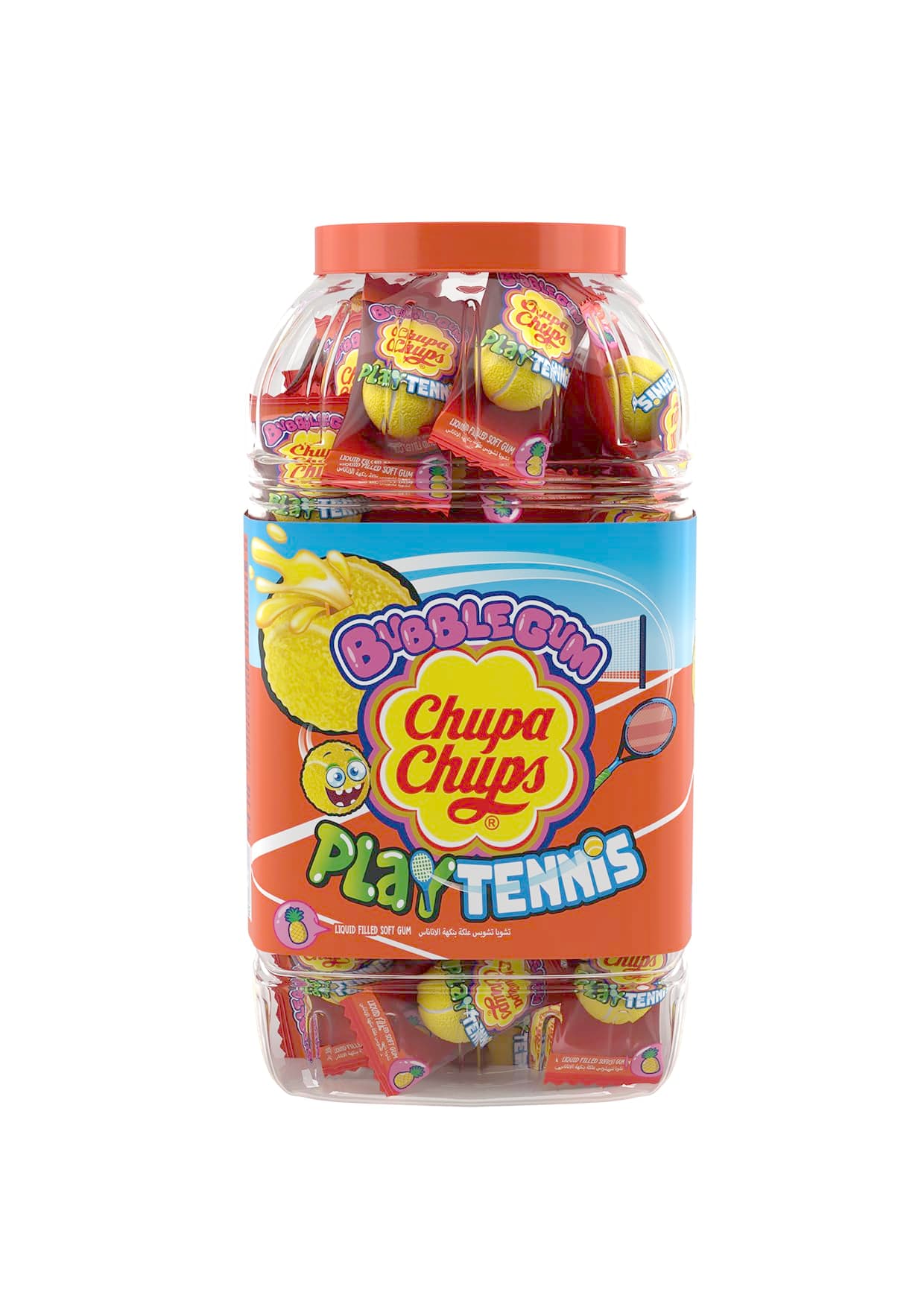 Chupa Chups Tennis Ball Bubblegum Pineapple Flavor Jar 100pcs
