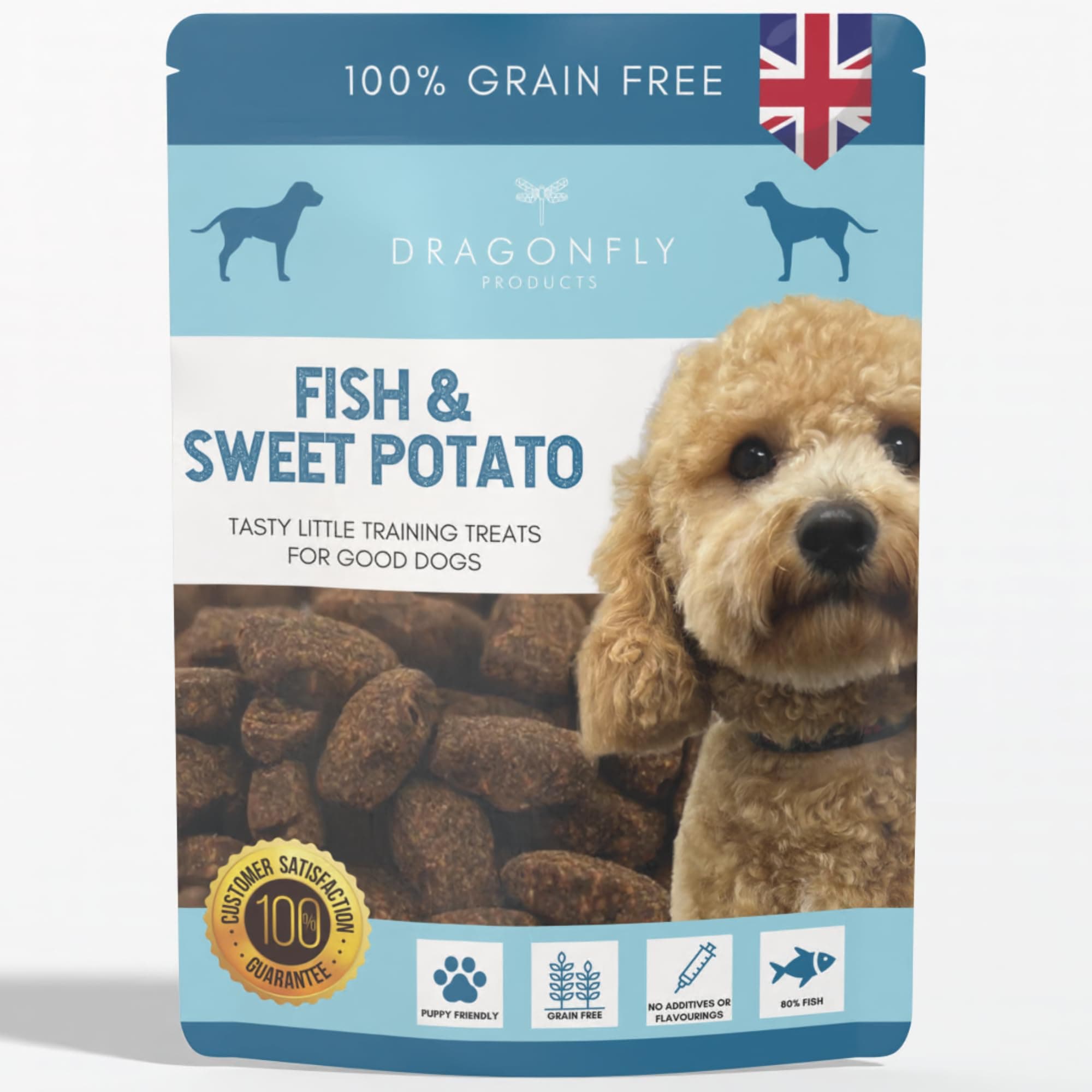 Dragonfly Products, Little Trainers Fish and Sweet Potato Dog Training Treats, Hypoallergenic Grain Free Puppy Snacks