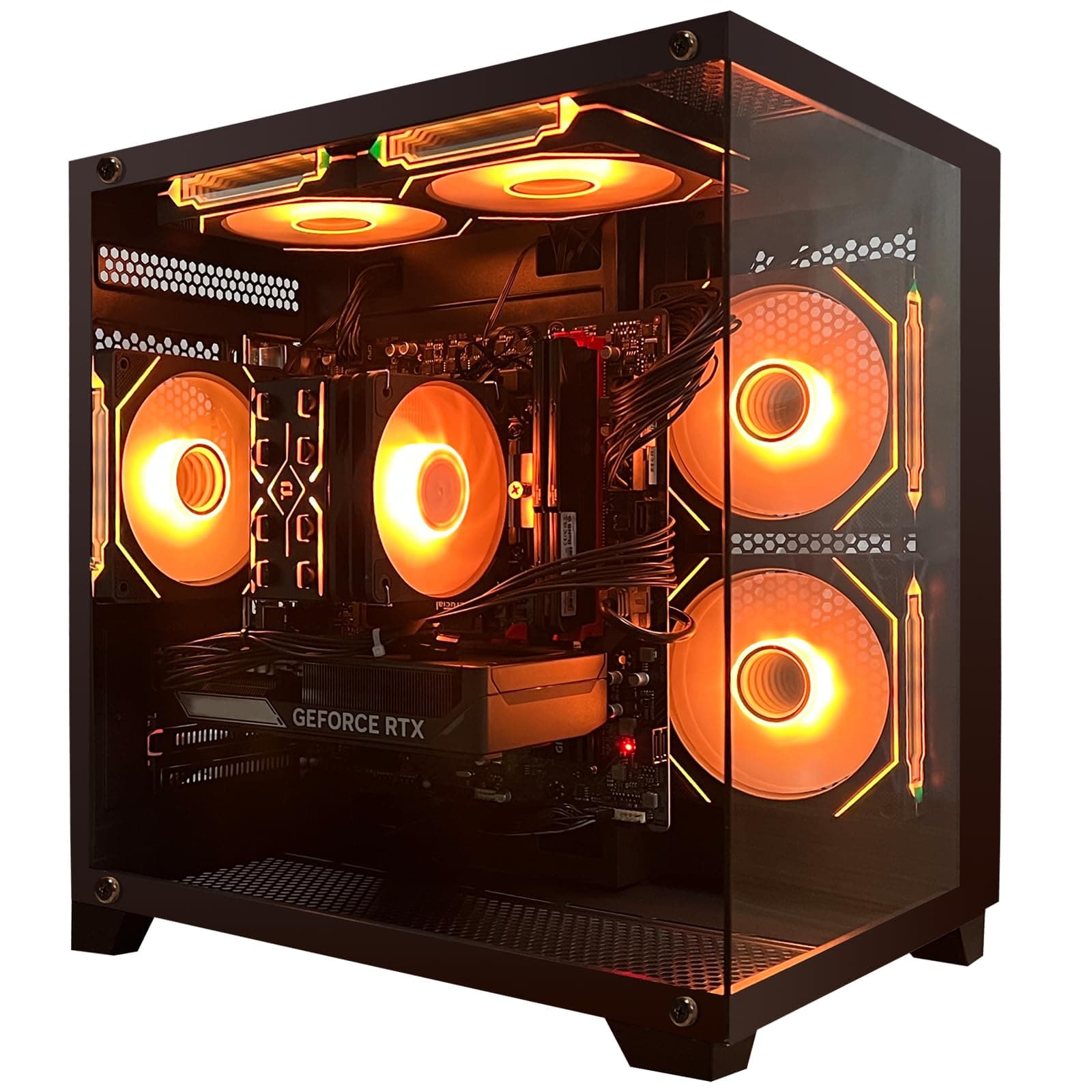 ALCPOK Gaming PC Desktop Computer,Core i5 14400F Gaming Computer RTX 5060 GDDR7,32GB RAM 1TB SSD,ARGB Fan,Prebuilt Gaming PC Tower for Office