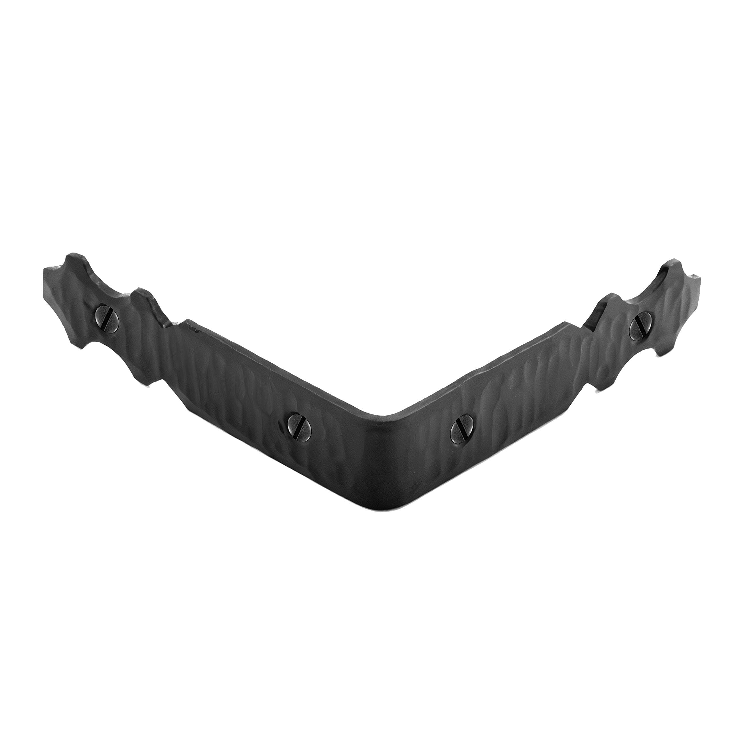 3.5" Hand Forged Iron Angular Bracket Corner Protector for Tables, Chests, Trunks & Furniture – Black – Borderland Rustic Hardware