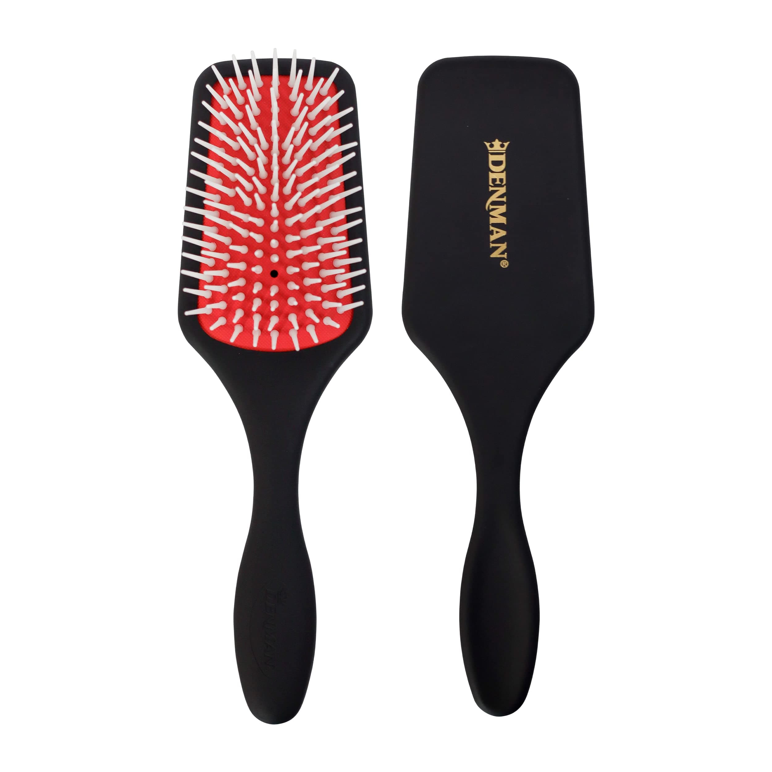 Petite Detangler Hair Brush for Fast and Comfortbale Detangling and Blow Drying D38 - Combination of D3 Styling Pins & Paddle Brush (Black)