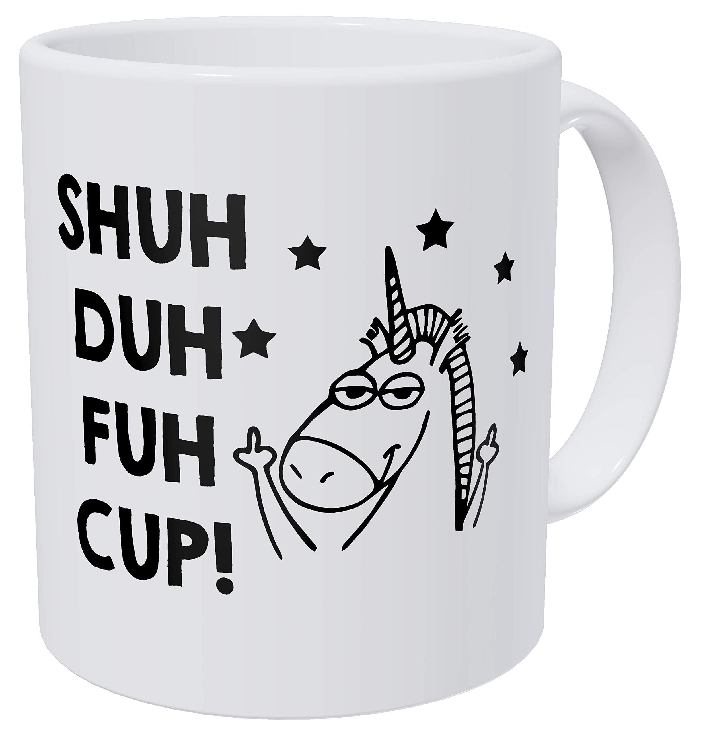 Unicorn Gifts Shu Duh Fuh Cup. Stars. Funny Coffee Mug 11 Ounces Inspirational And Motivational