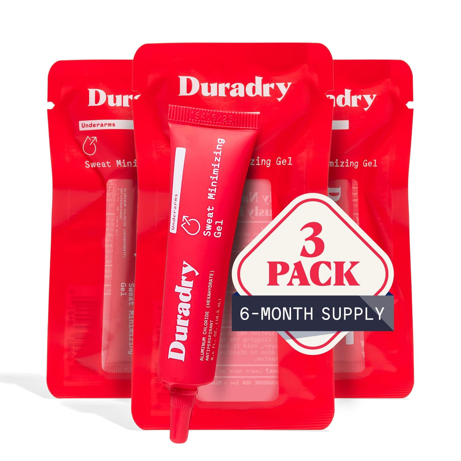 Duradry Sweat Minimizing Gel Antiperspirant for Men and Women - Prescription-Strength, Formulated for Excessive Underarm Sweating and Hyperhidrosis (0.4 Fl Oz (Pack of 3))