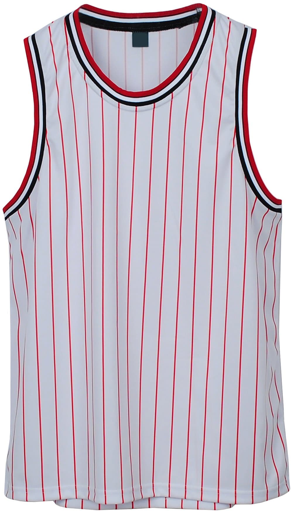 ANGEL COLA Men's Blank Plain Striped Tank Top Basketball Jersey