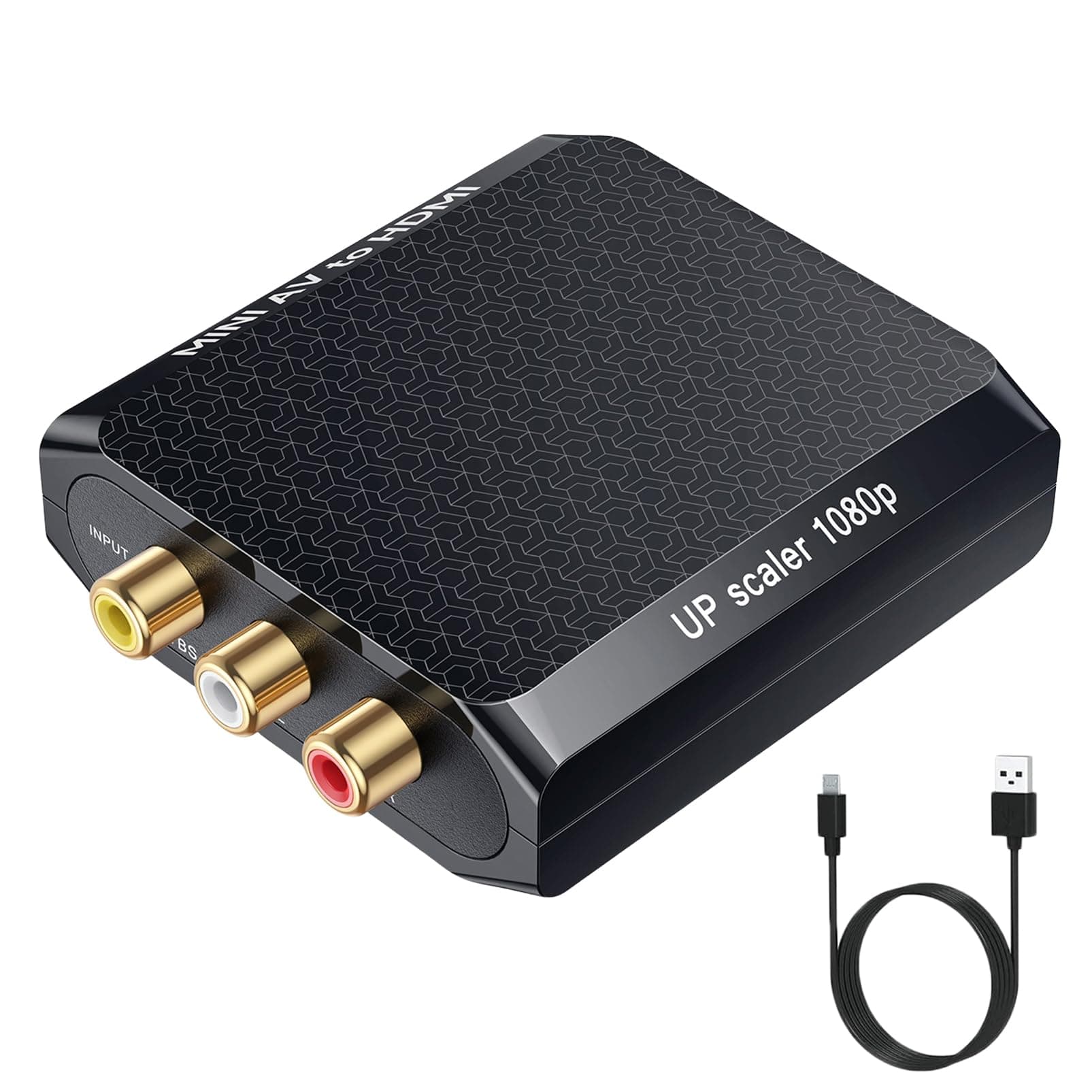 WENTER AV to HDMI Converter, 1080P RCA to HDMI Adapter, Mini Composite CVBS Audio Video Adapter Supports PAL/NTSC for VCR/VHS/Xbox/PS3/STB/N64/Wii/TV/PC/Blue-Ray DVD Players