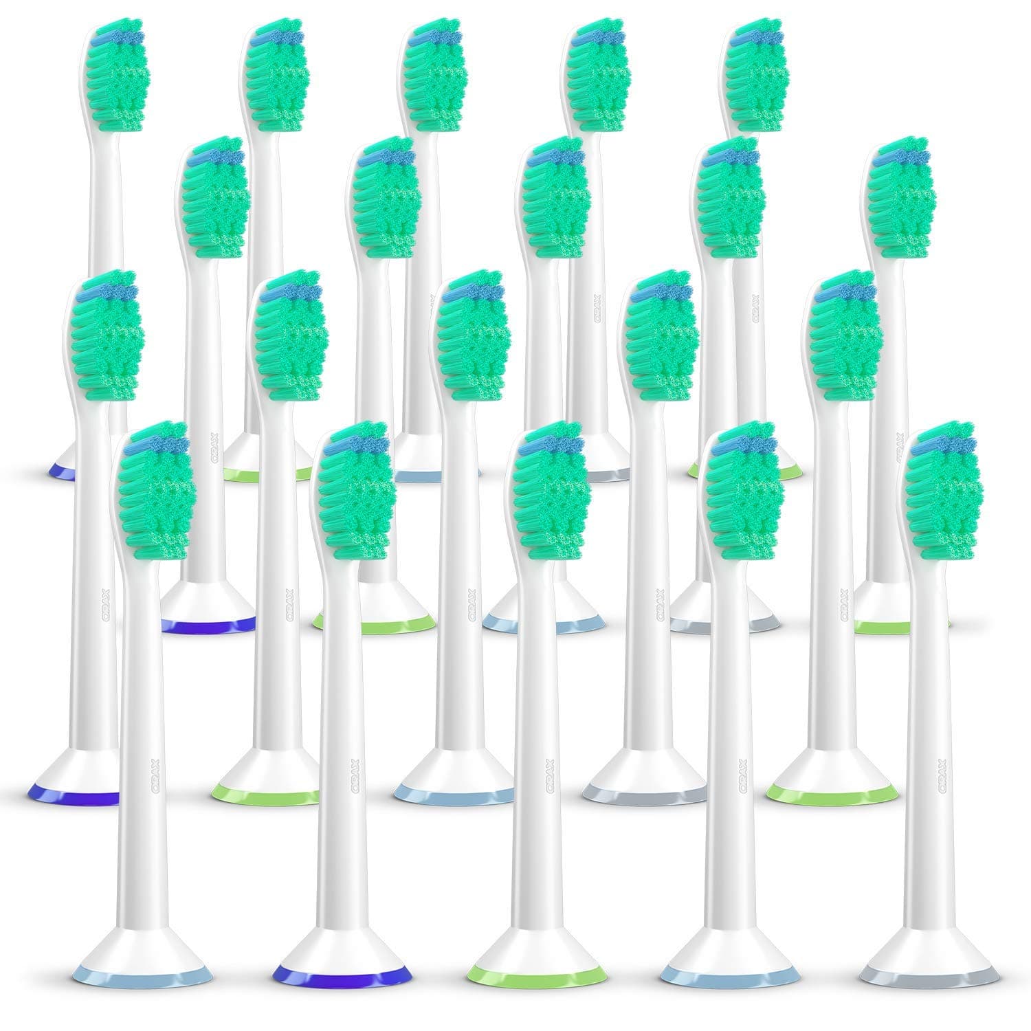 ORAX Sonicare Toothbrush Heads Compatible with Philips Sonicare Toothbrush - fits 2 Series Plaque Control, 3 Series Gum Health, DiamondClean, FlexCare, HealthyWhite, EasyClean & Other, 20 Pack