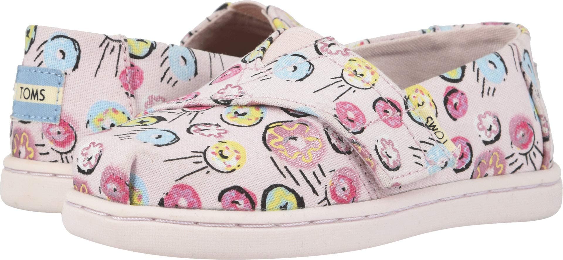 TOMS Kids Girl's Alpargata (Toddler/Little Kid) Pink Donuts Print 4 Toddler