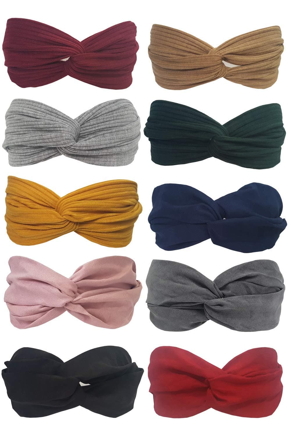 10 Pack Headbands for Women Boho Bands Twisted Headband Criss Cross Head Wraps Bows Hair Accessories for Women and Girls