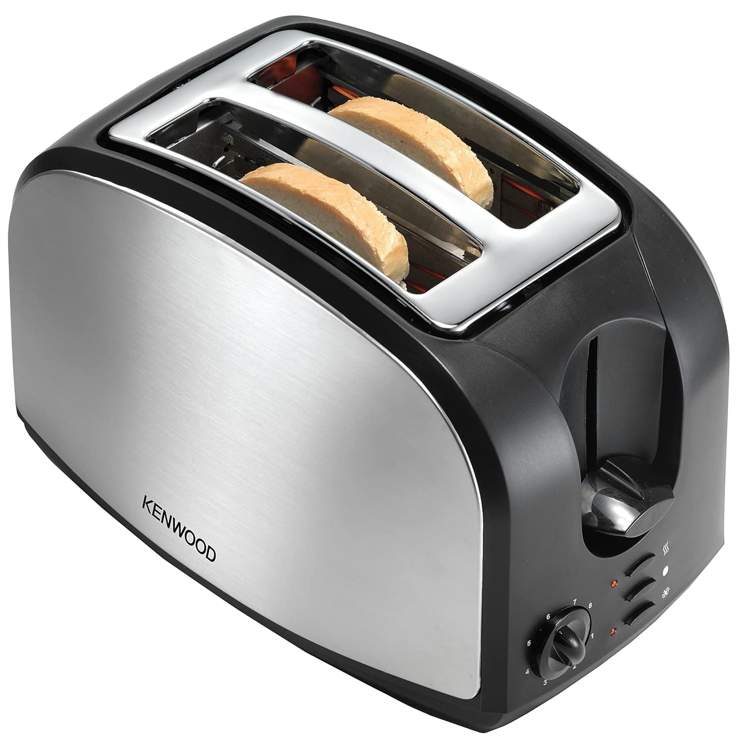 Toaster 2 Slice Bread Toaster with Adjustable Browning Control, Removable Crumb Tray for Easier Cleaning, Automatic Pop Up, Defrost, Warm & Cancel Function TCM02.A0BK Silver/Black