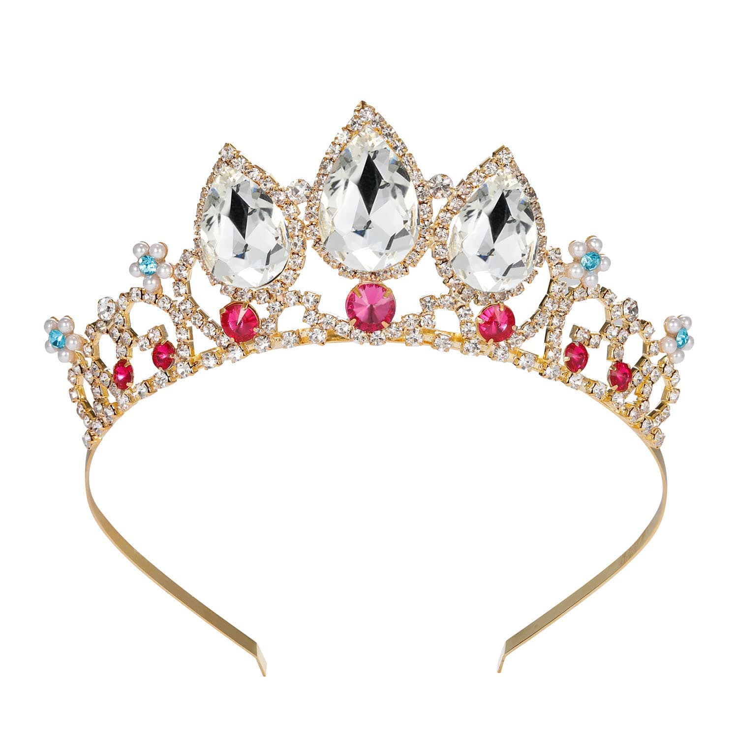 Princess Tiaras for Little Girls, Kids Dress-up Crown Headband, Birthday Wedding Halloween Cosplay Hair Accessories