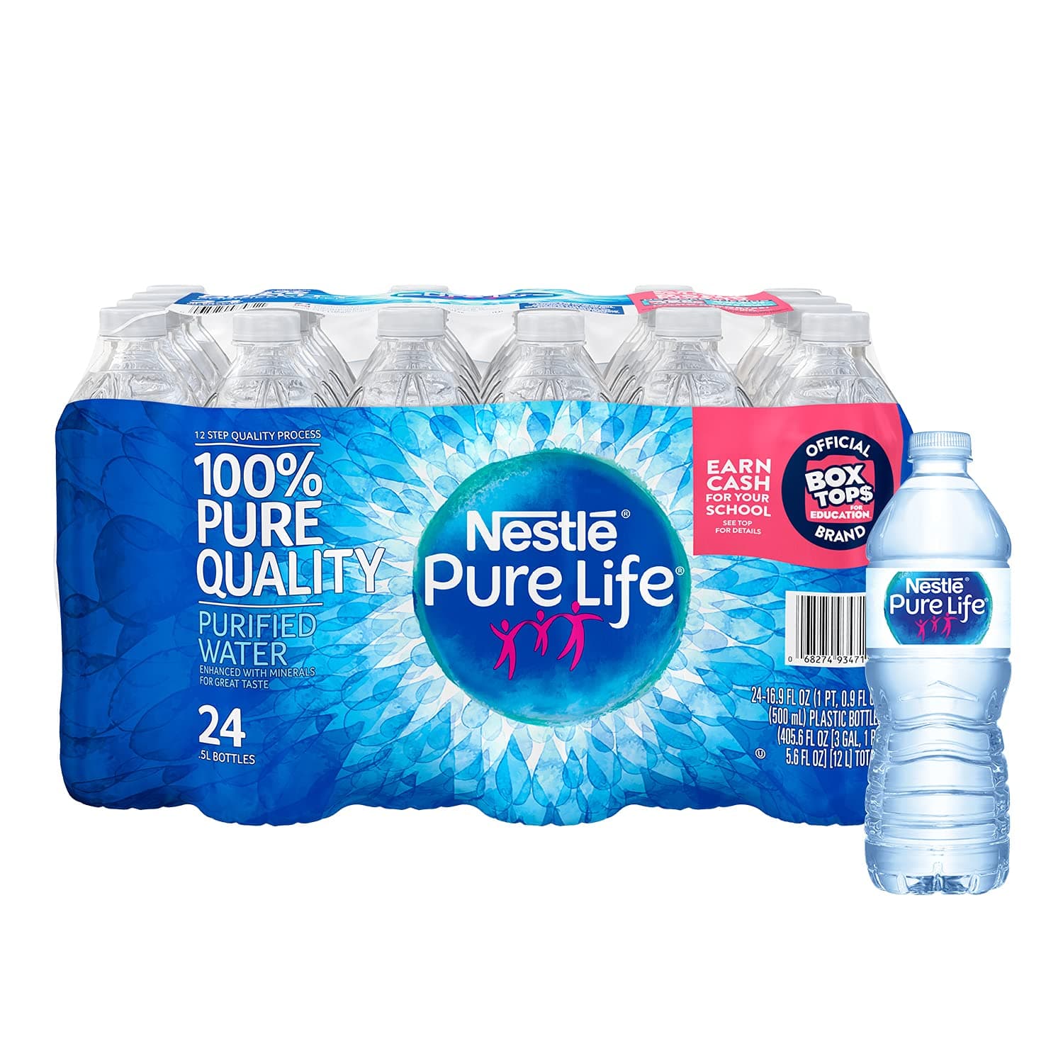 Purified Water, 16.9 Fl Oz, Plastic Bottled Water, 24 Pack
