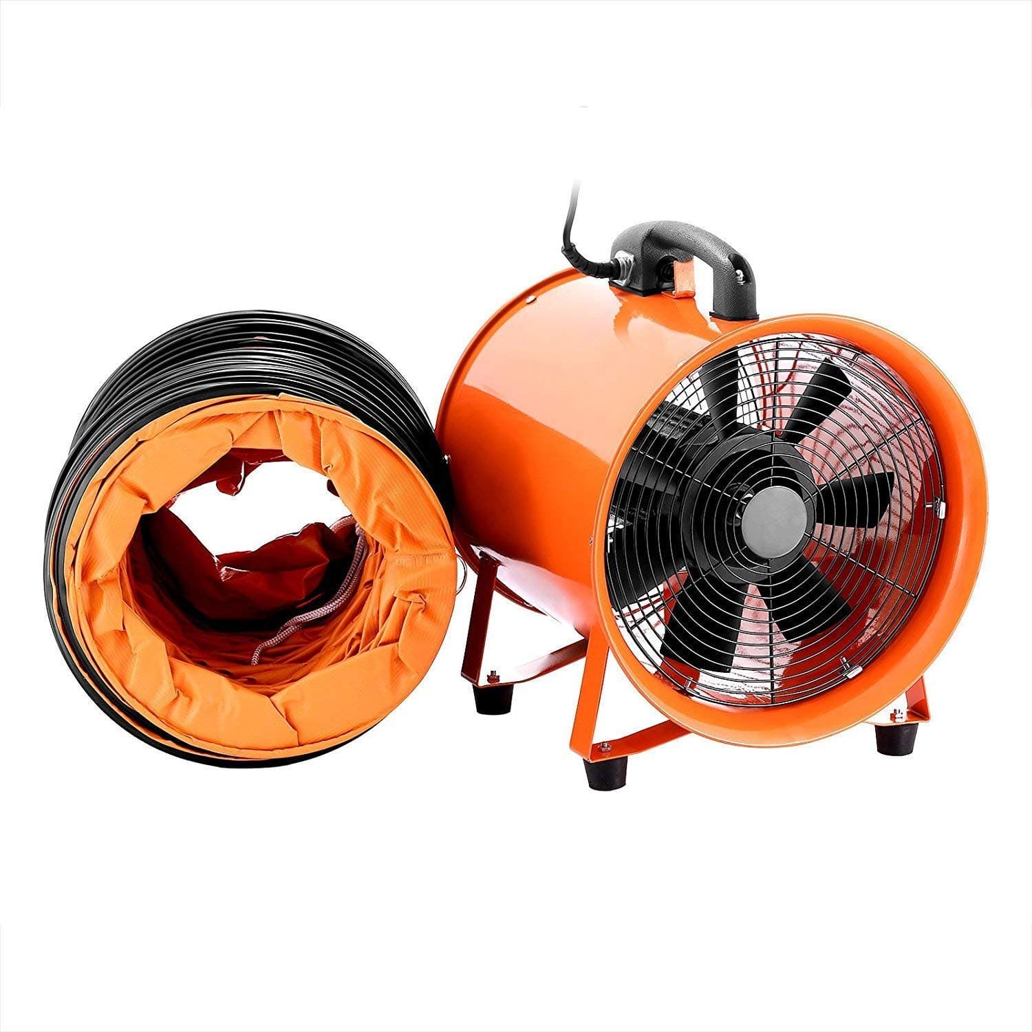 Industrial Fan Ventilator 12 inch Portable Ventilator Air Axial Metal Blower 0.7HP 2295 CFM 3300 RPM Workshop Ventilation Fan Multifunctional Ventilator Fume Extractor (12inch with Duct)