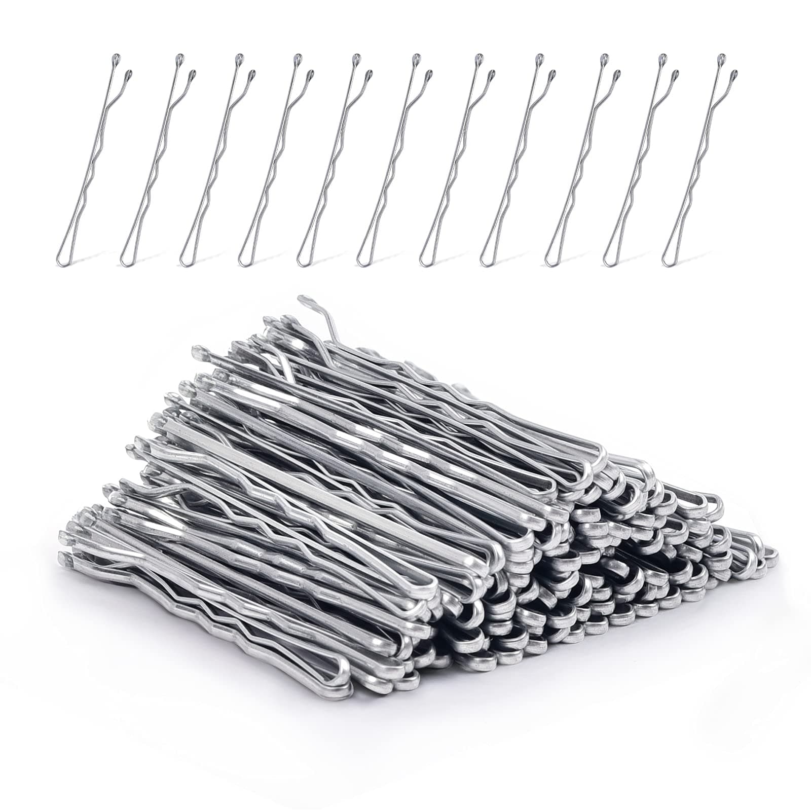 MORGLES Silver Bobby Pins, 120Pcs Bobby Pins for Hair Bob Pins Bulk Secure Hold Hair Pins with Box, (Silver,2 Inches)