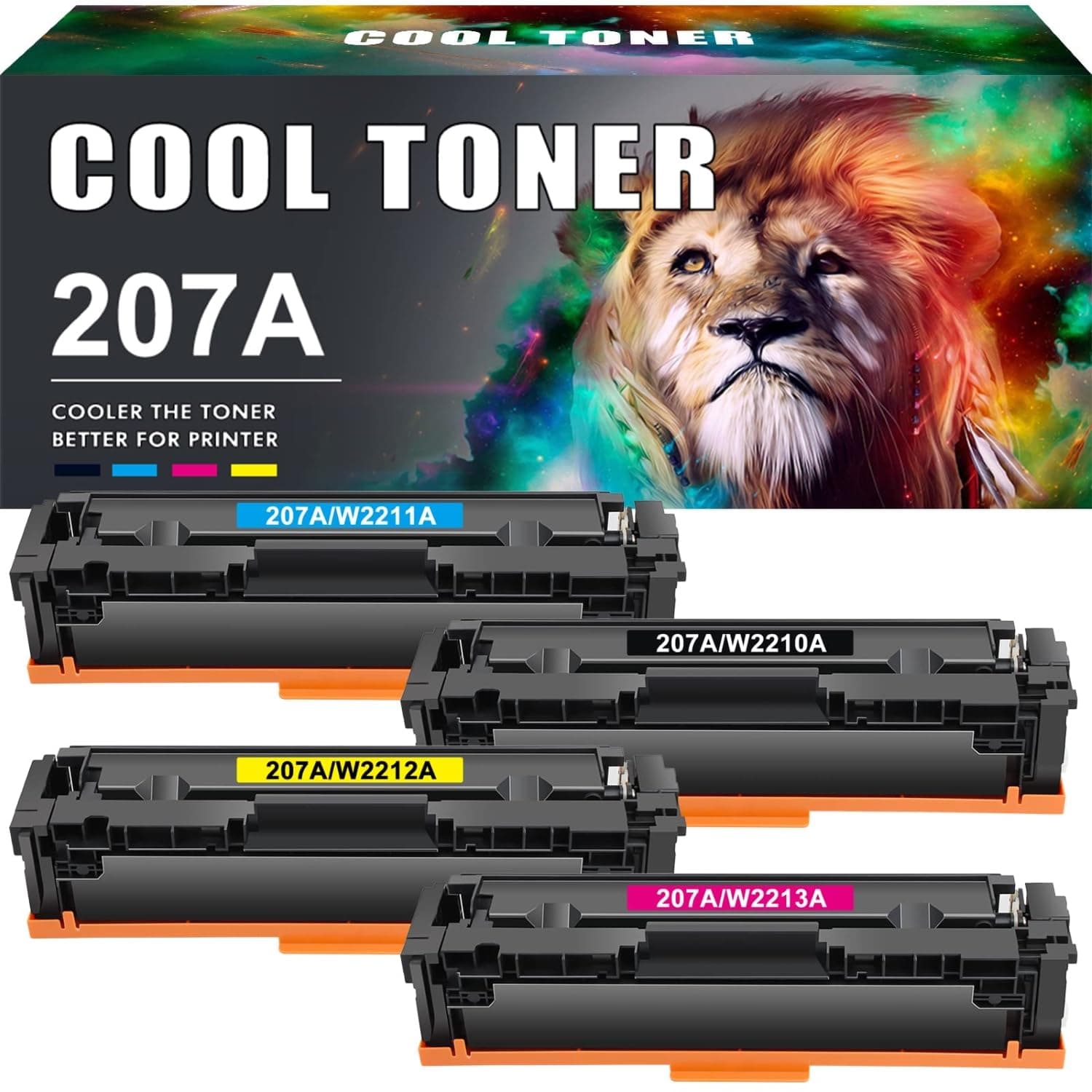 207A Compatible Toner Cartridge to Replace HP 207A 207X Color Laserjet Pro MFP M283fdw M255dw M282nw M283fdn M255nw W2210A W2211A W2212A W2213A Toner - Black Cyan Yellow Magenta