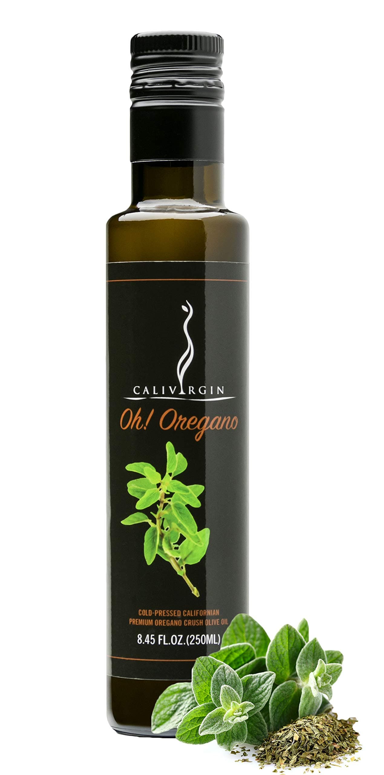 Calivirgin Oregano Olive Oil - Oregano Infused Extra Virgin Olive Oil - Cold Pressed Olive Oil - Oregano Flavored Olive Oil - No Preservatives - Gourmet Olive Oil from Organically Grown Olives - 250ml