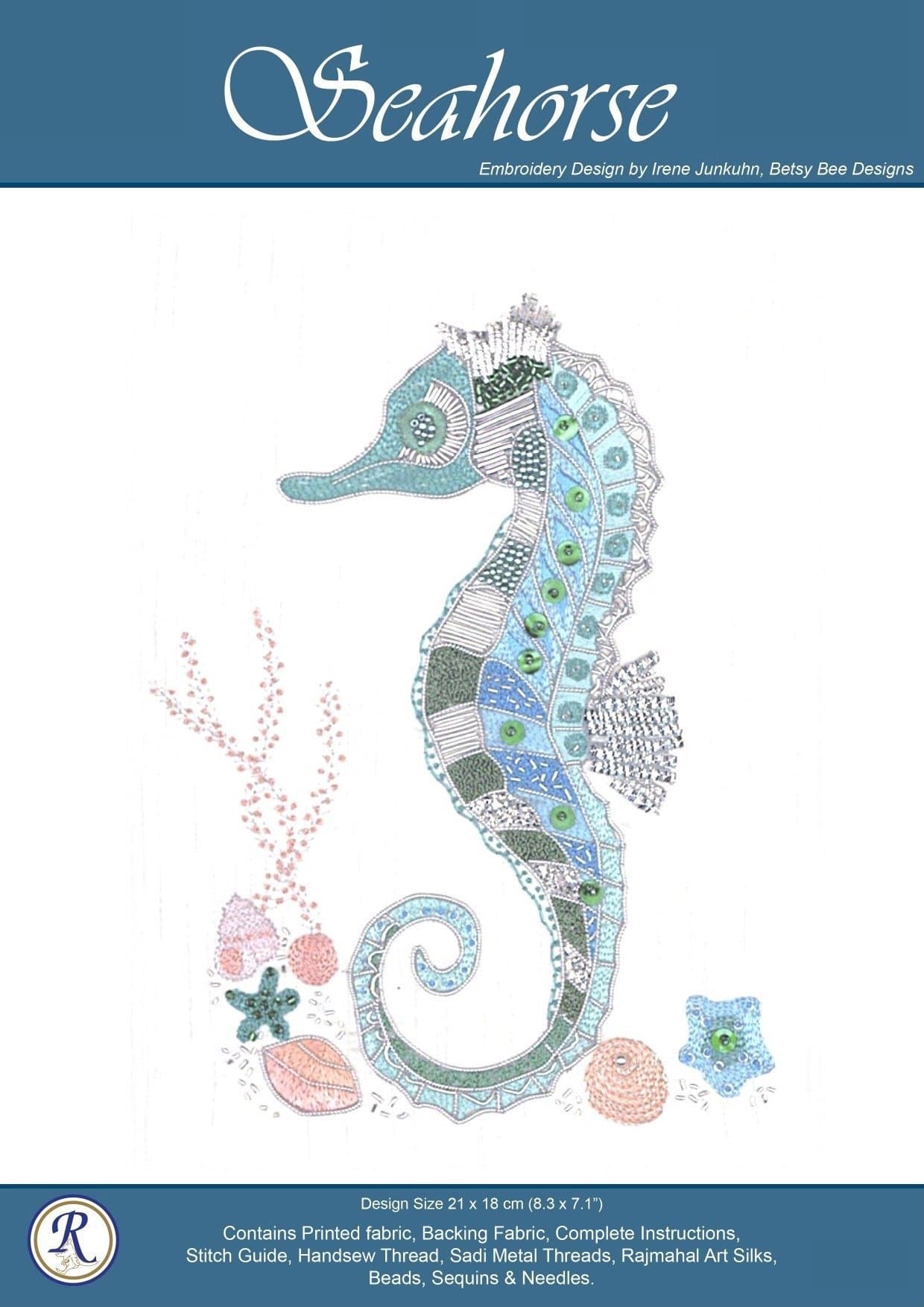 Rajmahal Silver Seahorse Embroidery Needlework Kit