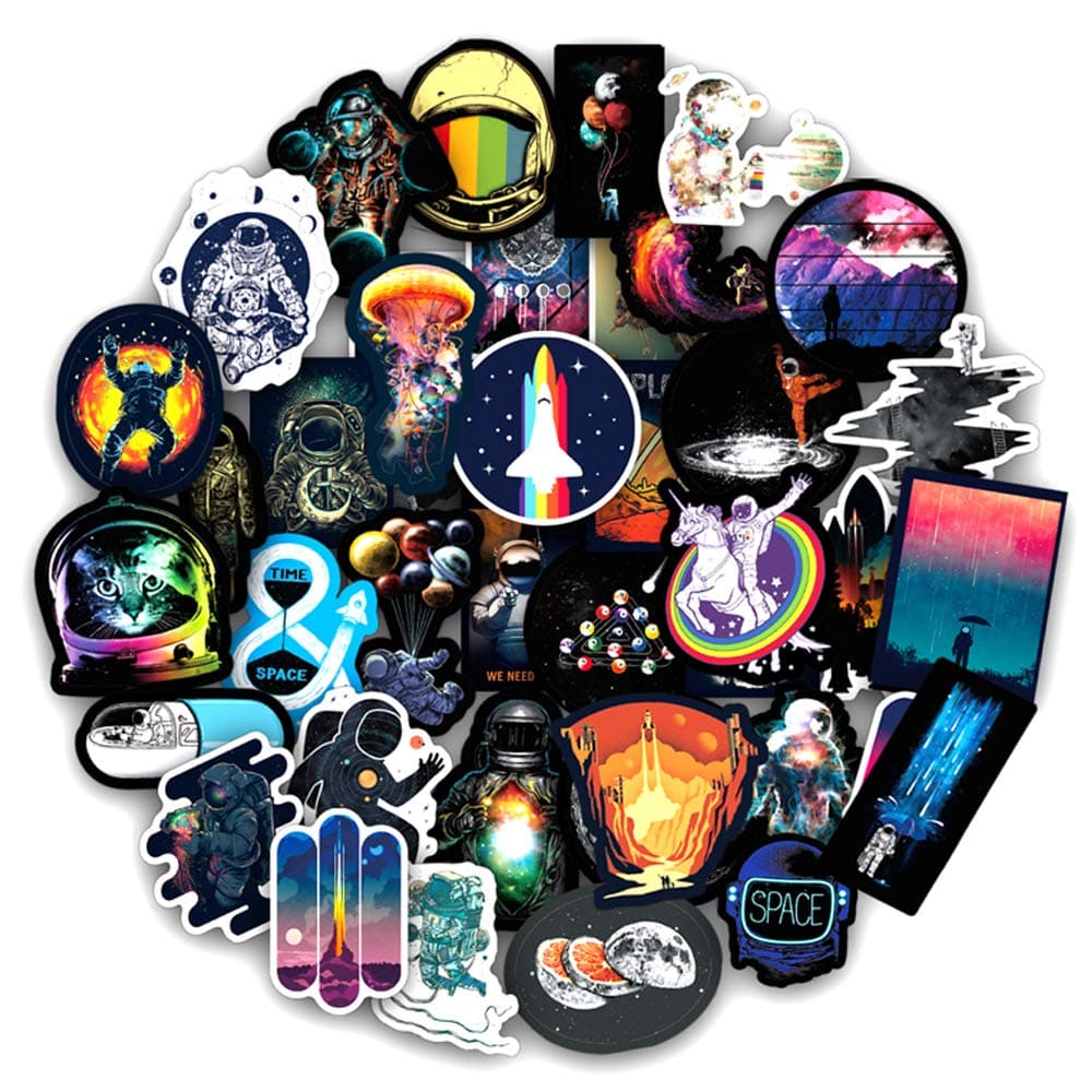 NASA Stickers 100 pcs/Pack Stickers Variety Vinyl Car Sticker Motorcycle Bicycle Luggage Decal Graffiti Patches Skateboard Stickers for Laptop Stickers for Kid and Adult