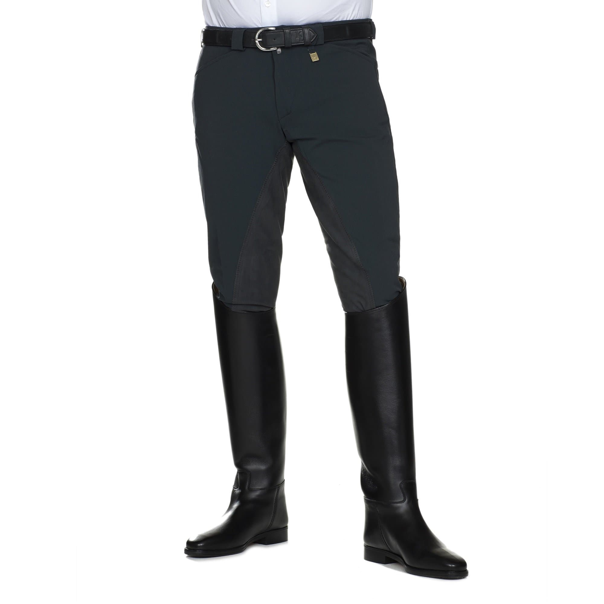 Kingsland Dressage Equestrian Navy Leather Full SEAT Breeches