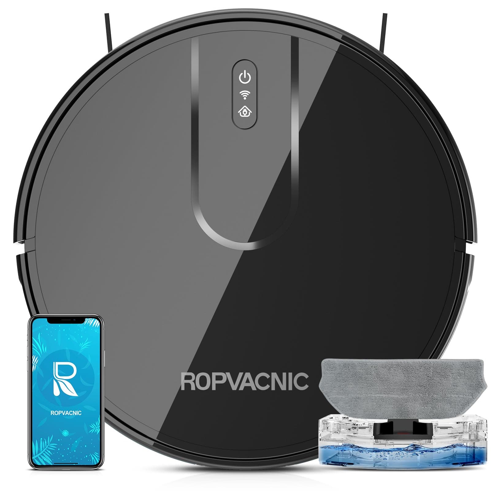 ROPVACNIC Robot Vacuum Cleaner Robot Vacuum and Mop Combo with 4000Pa Suction, Personalized Cleaning Adjustments, Self-Charging Robotic Vacuum Cleaner, Advanced Obstacle Avoidance