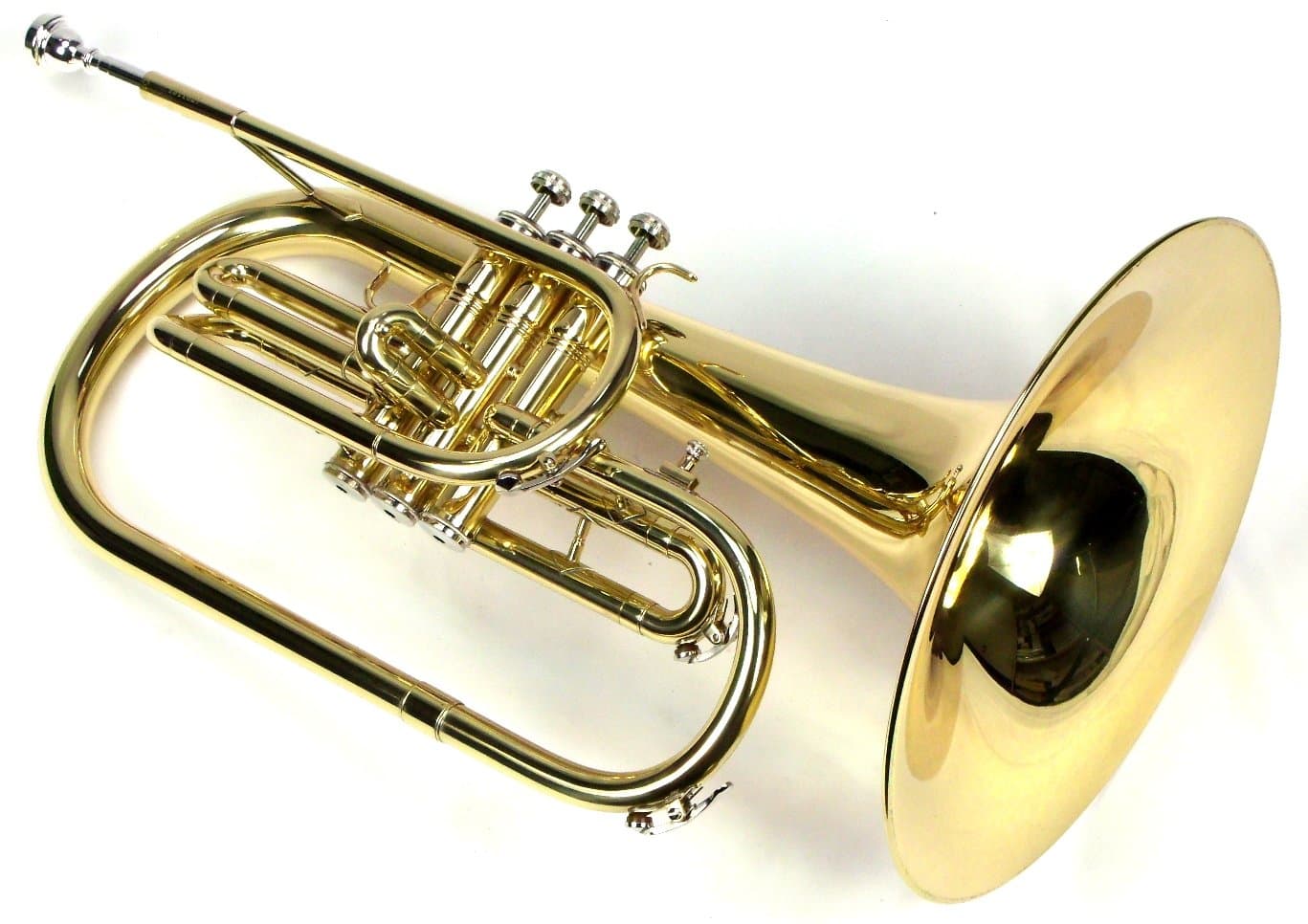 Moz Advanced Monel Pistons Marching Mellophone Key of F with Case and Mouthpiece-Gold Lacquer Finish