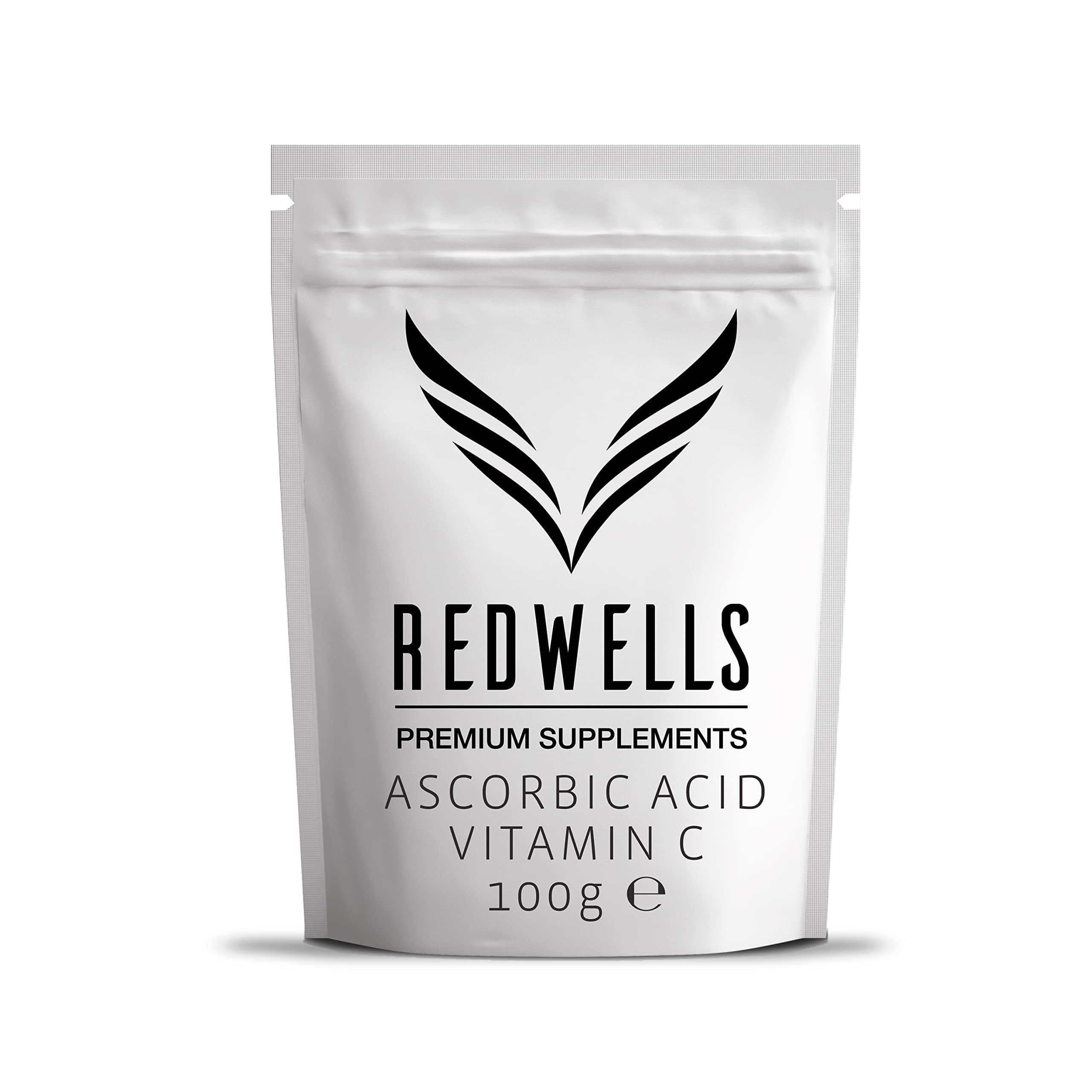 Vitamin C Powder REDWELLS Pharmaceutical Quality GMO Free & Vegan - 100g Pack