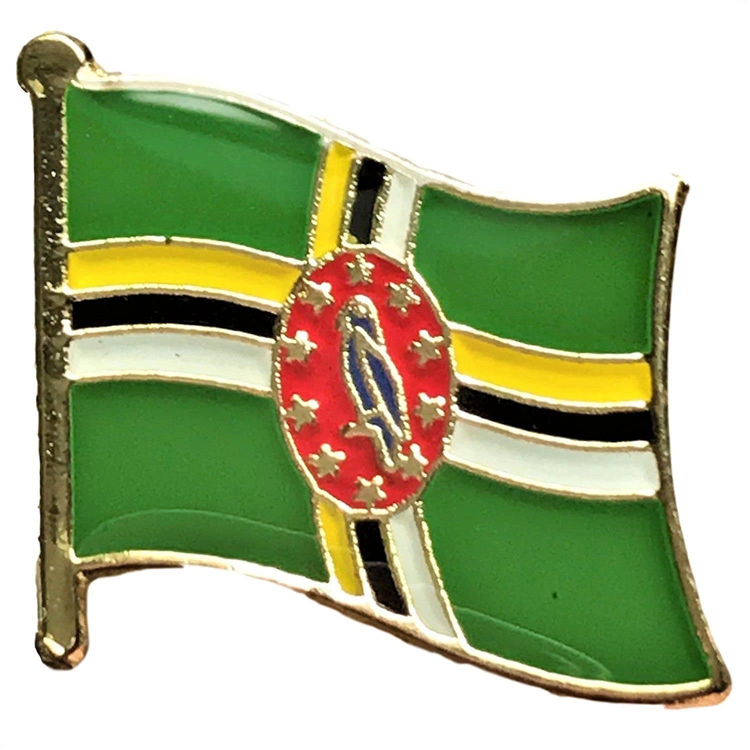 AES Dominica Country Flag Bike Hat Cap Lapel Pin