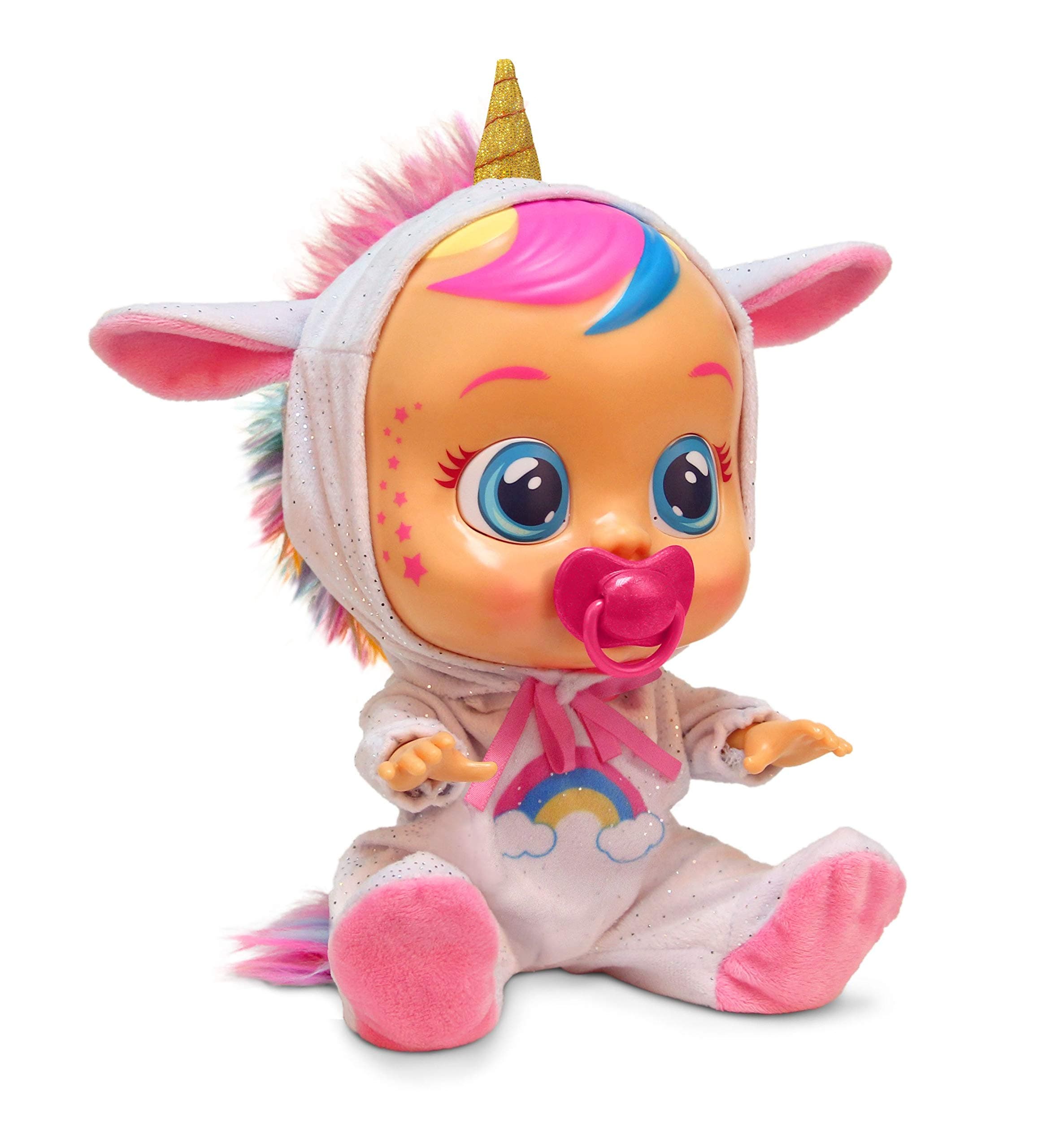Dreamy the Unicorn 12” Baby Doll | Shimmery Removable Rainbow Pajamas For Girls and Kids 18 Months and Up , Pink