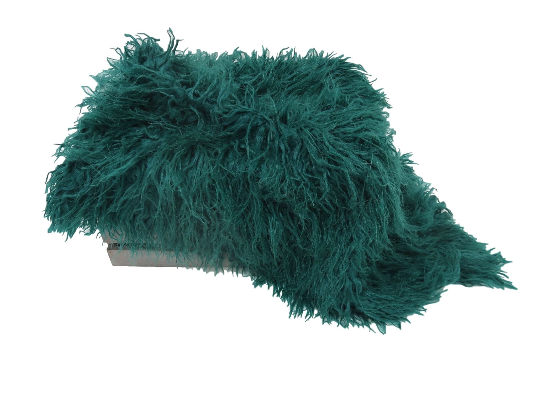 Large Dark Green Faux Flokati Fur Fabric Newborn and Baby Photo Props, Backdrop and Posing Fur Fabric Photography Props, One Yard Size, Emerald Green - CUSTOM PHOTO PROPS