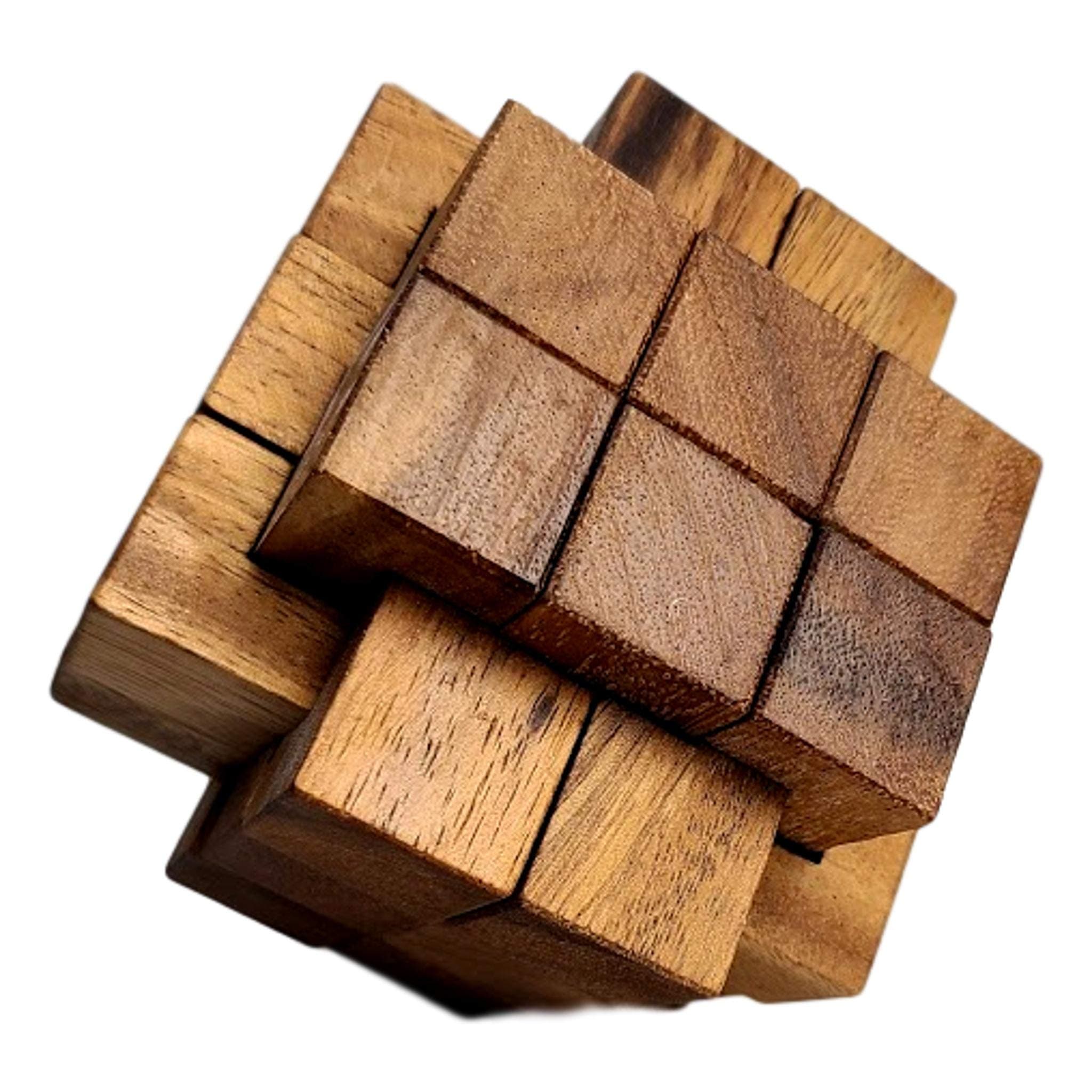 Creative Crafthouse Dragon Burr 6x6x6 - Expert Wooden Brain Teaser Puzzle for Adults (18 Pieces)