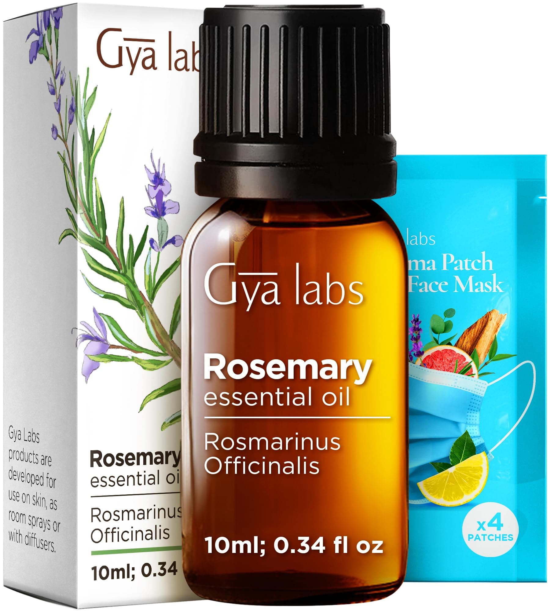Gya Labs Rosemary Essential Oil for Hair - 100% Pure Natural Rosemary Oil for Diffuser, Skin, Scalp, Aromatherapy & Candle Making Scent (10ml)