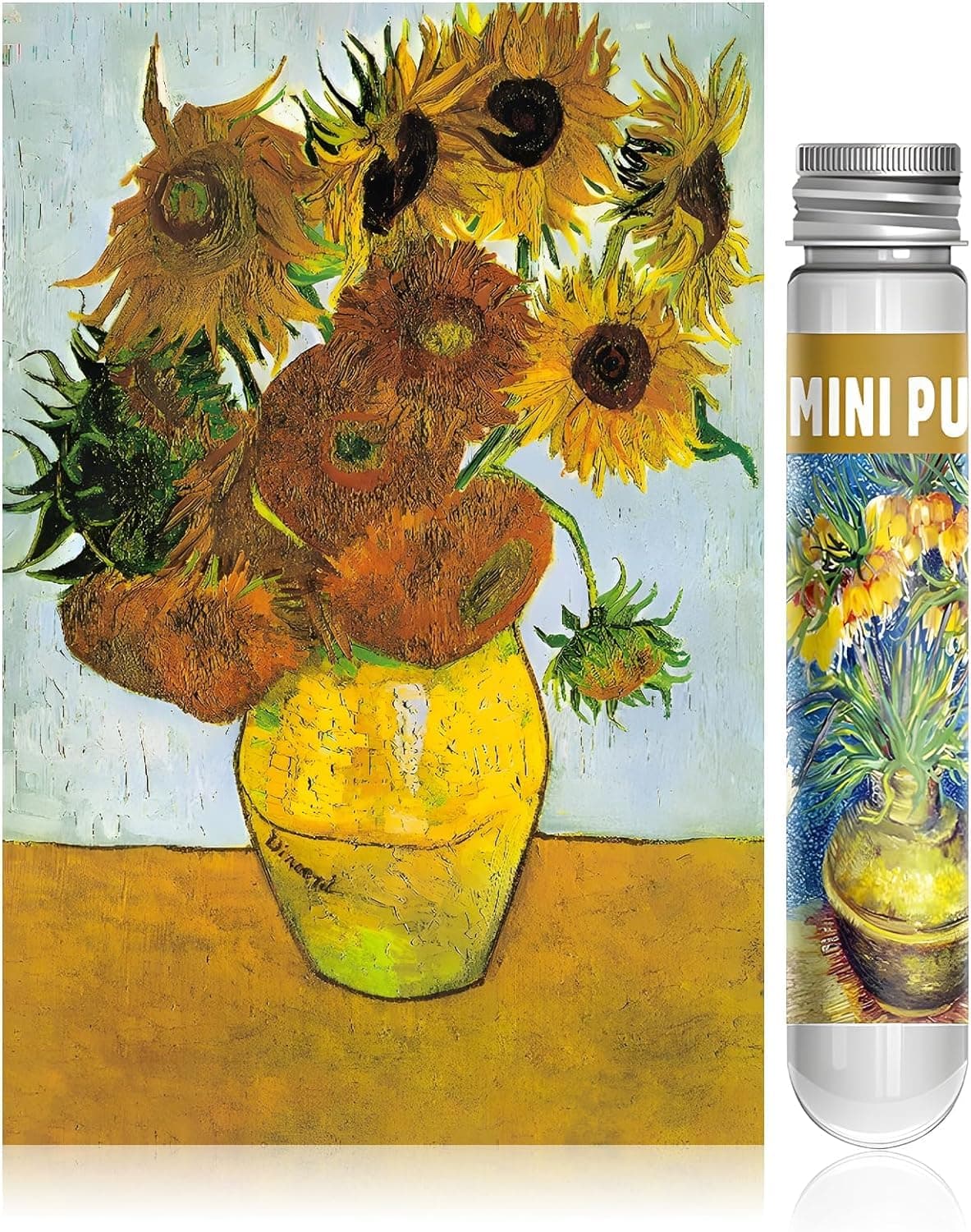 MINI Puzzle Test Tube Jigsaw Puzzles with 150 Pieces of Adult Oil Painting Home Decoration Gifts Puzzles Challenge Game for Adults and Kids 14.3 x 3.4 x 0.1 cm