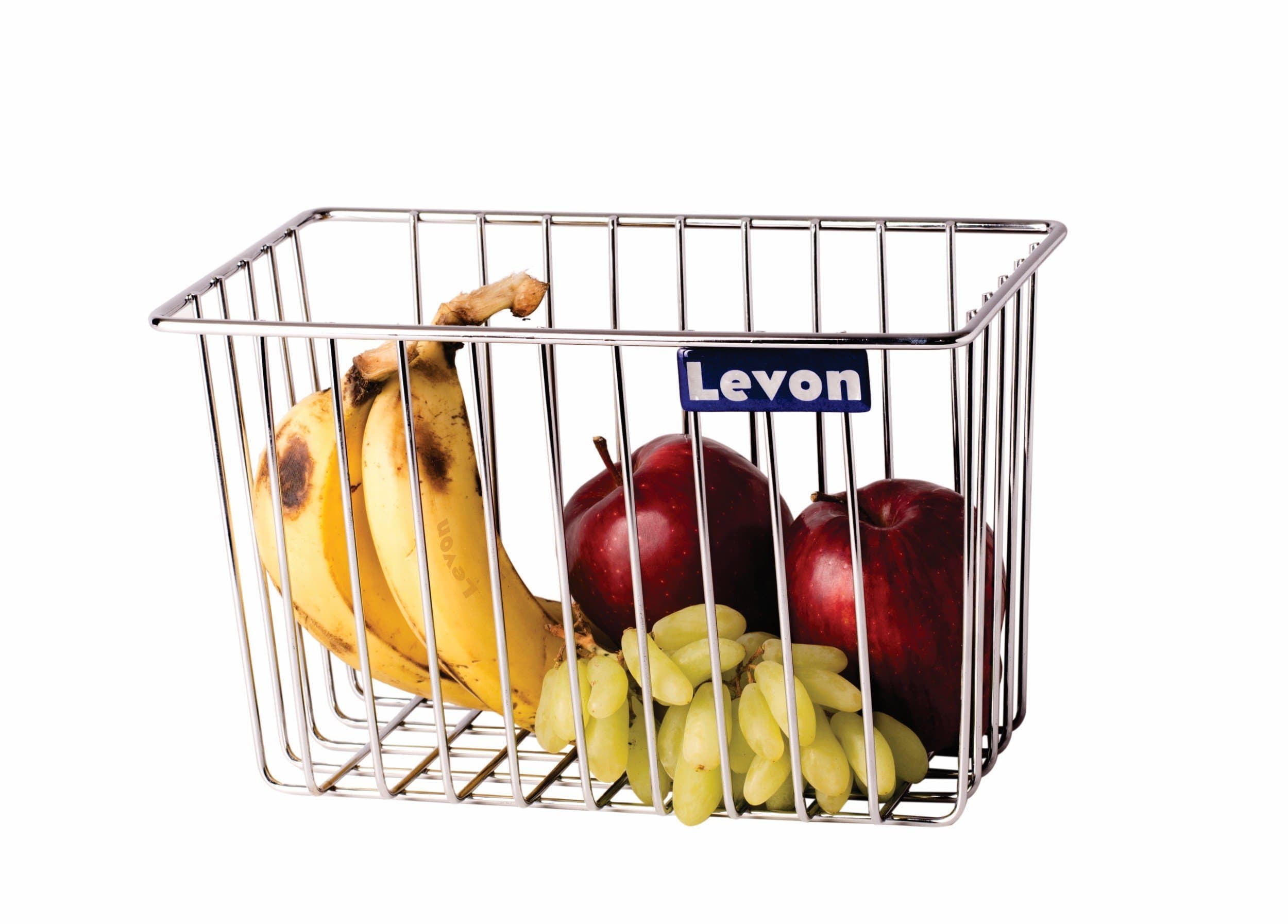 Levon Stainless Steel Handy Basket For Kitchen | Multipurpose Basket For Fruits & Vegetables - Size (150 X 250 X 155 mm)